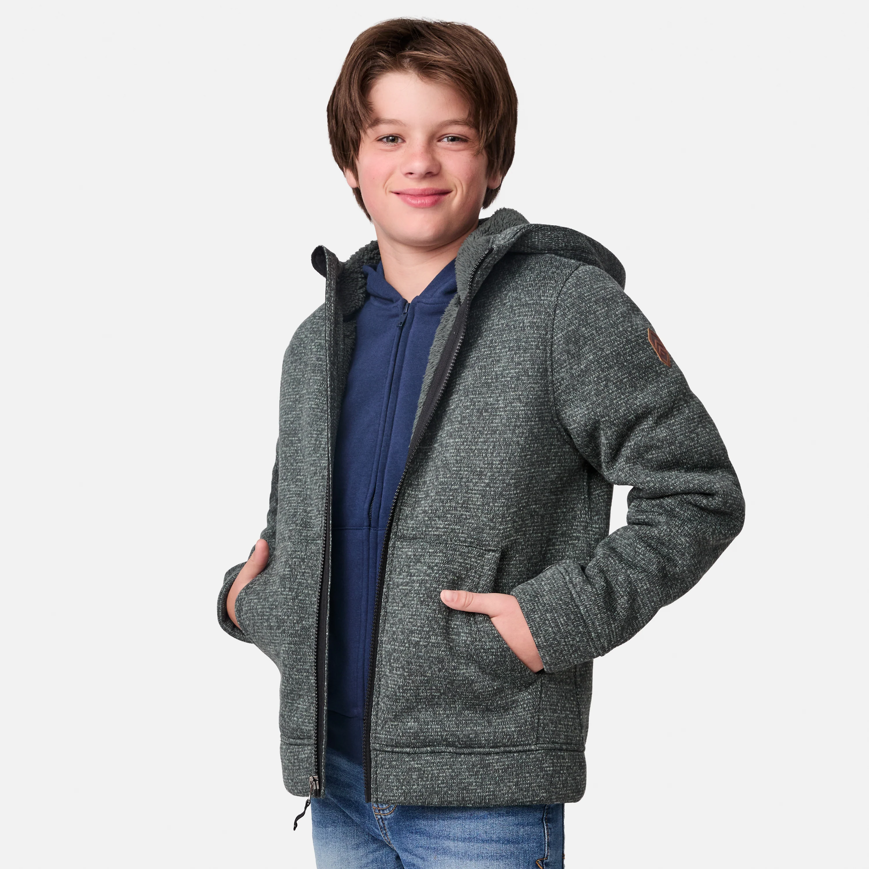 Boys' Textured Mountain Fleece Jacket - Image 3