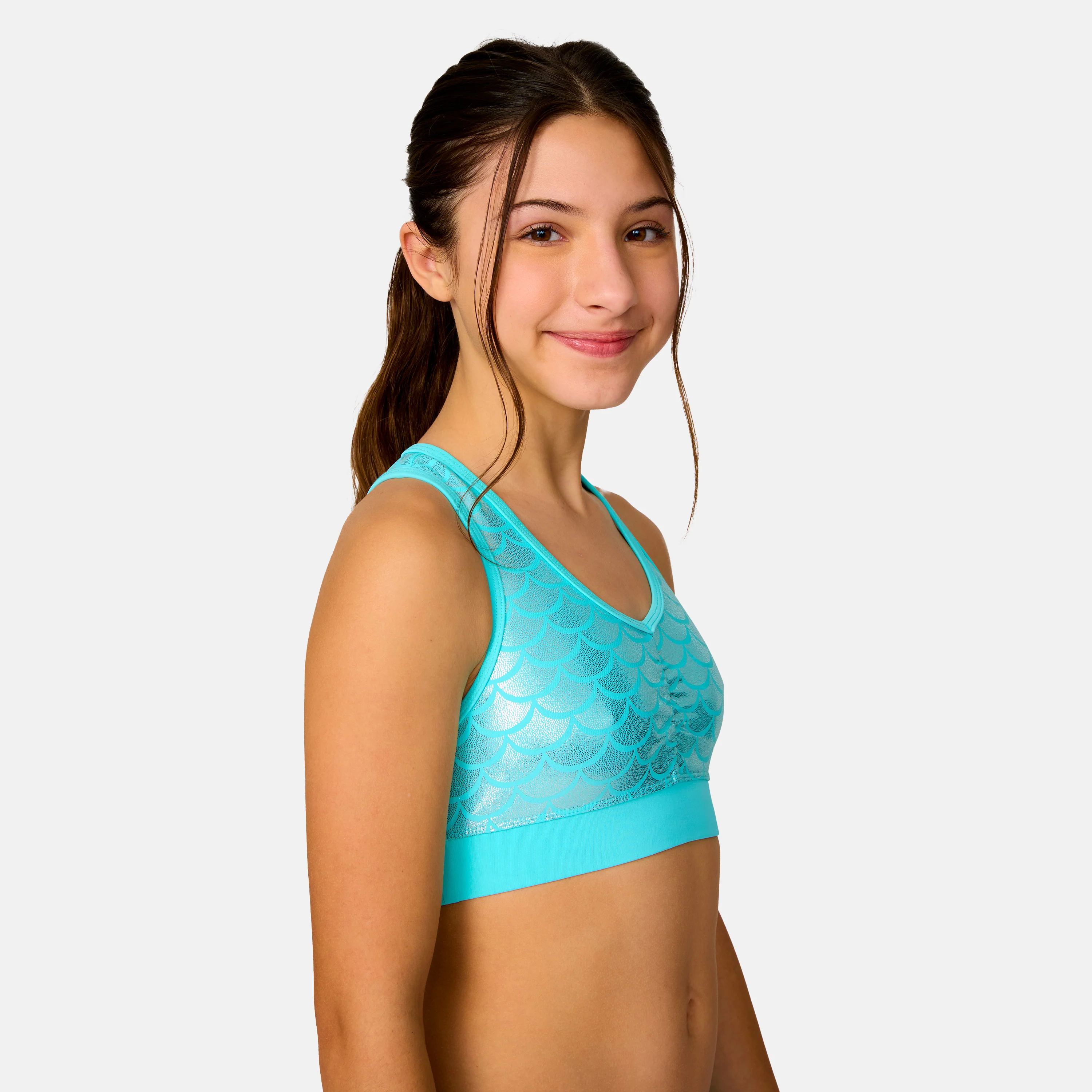 Girls' Foil Mermaid Rash Guard and Bikini Swim Set - Image 3