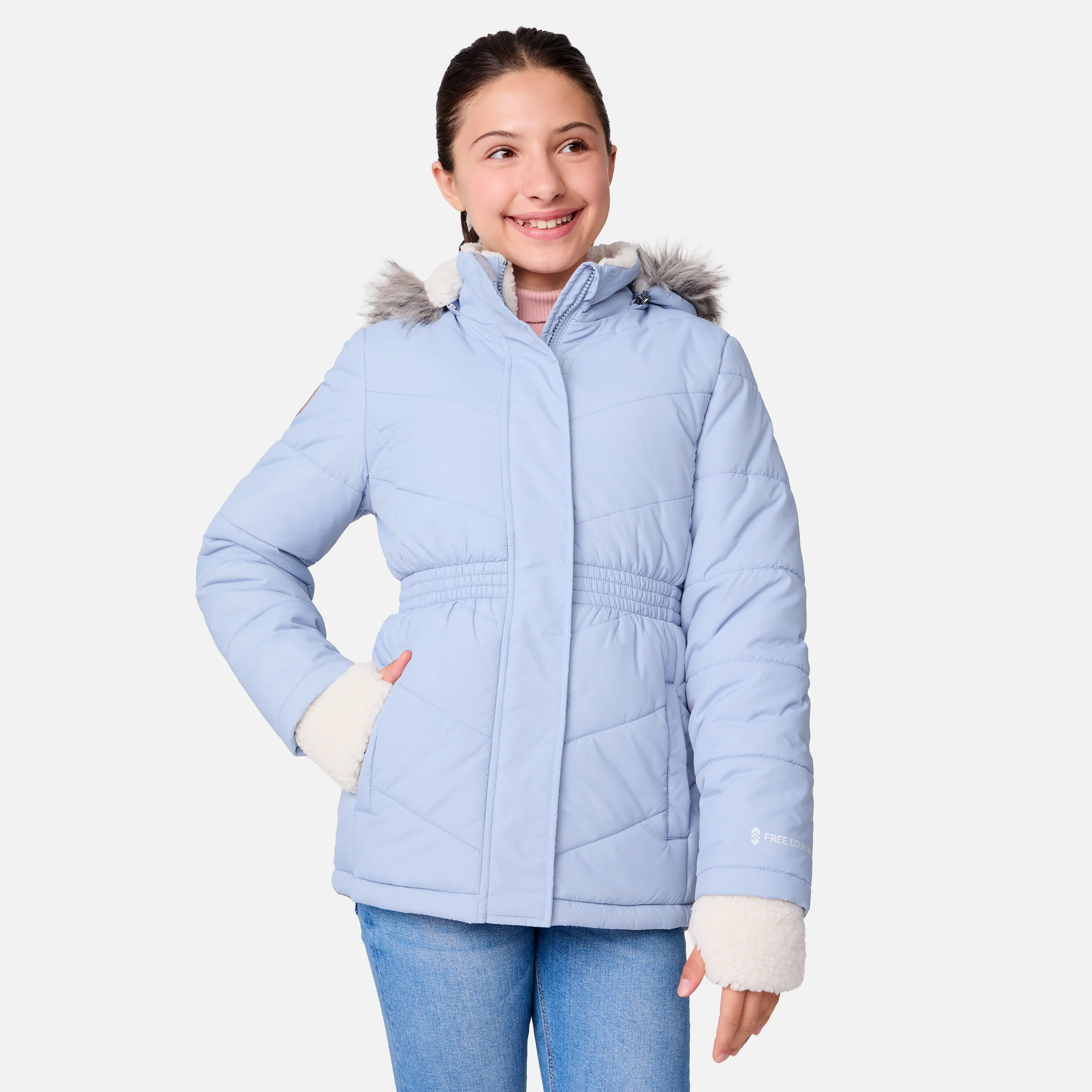 Girls' Long Bib Puffer Jacket