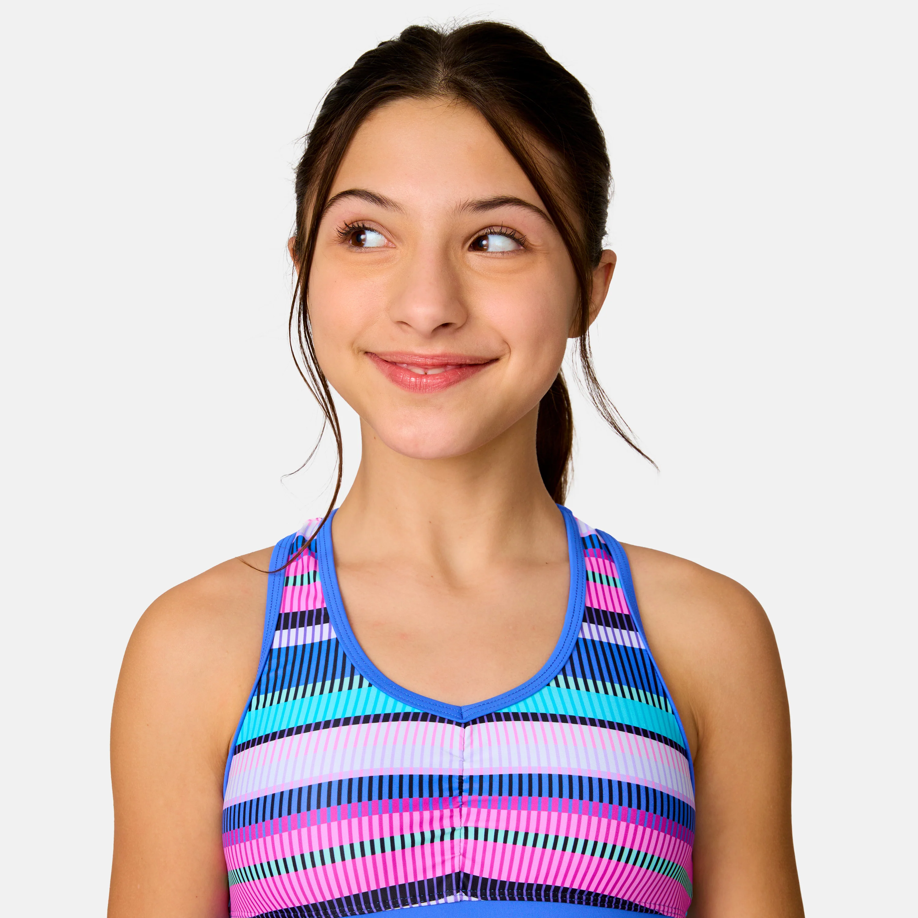 Girls' Marina Stripe Rash Guard and Bikini Swim Set - Image 2
