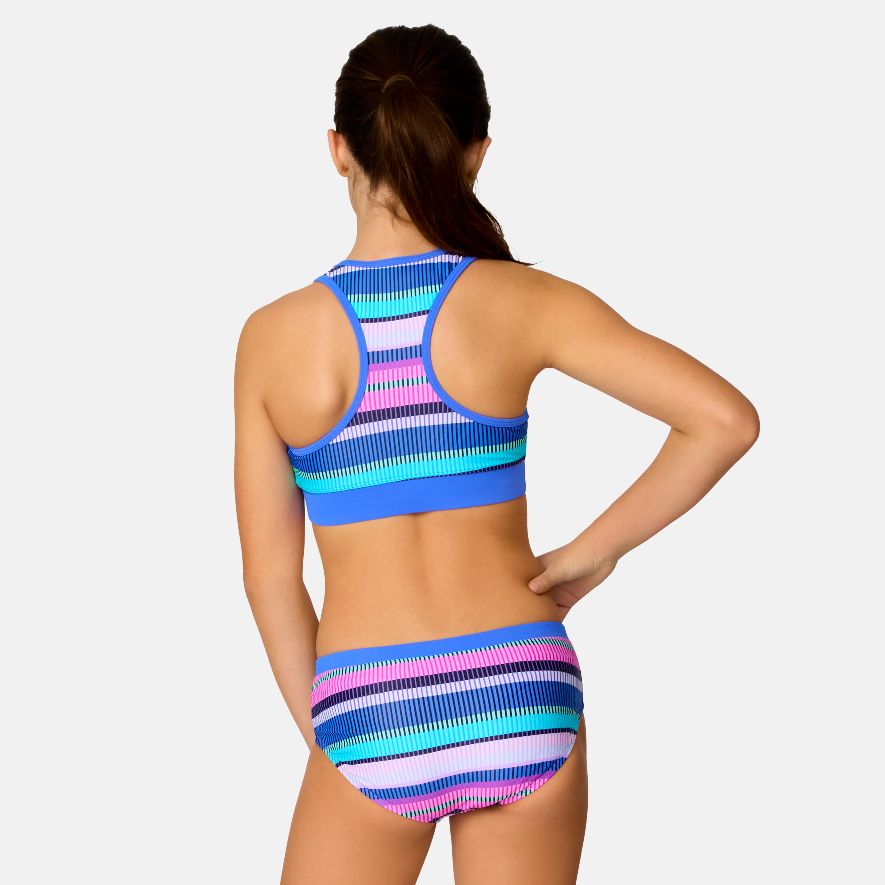 Girls' Marina Stripe Rash Guard and Bikini Swim Set - Image 7