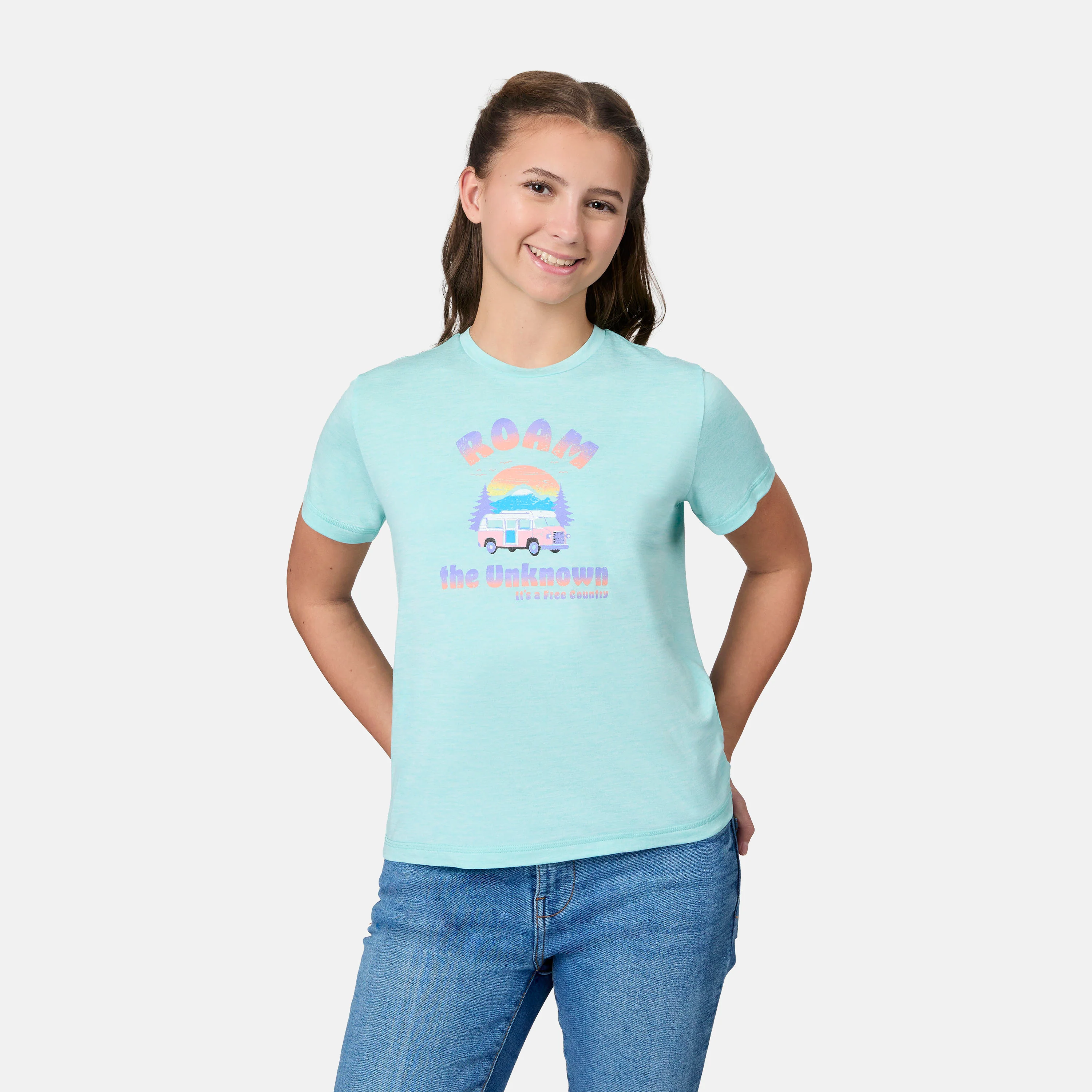 Girls' Microtech® Graphic Crew Neck Shirt - Image 19