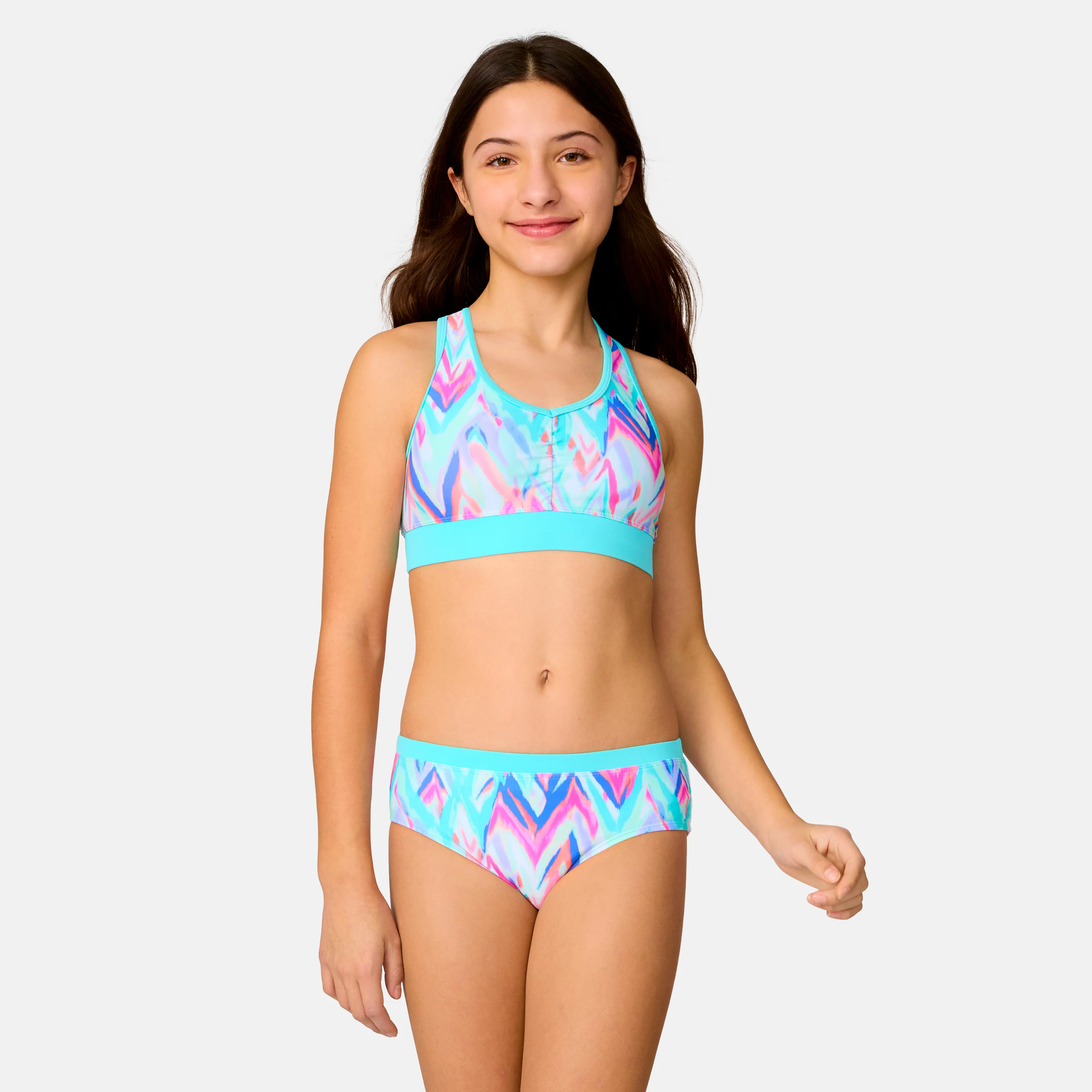 Girls' Oasis Chevron Rash Guard and Bikini Swim Set - Image 5
