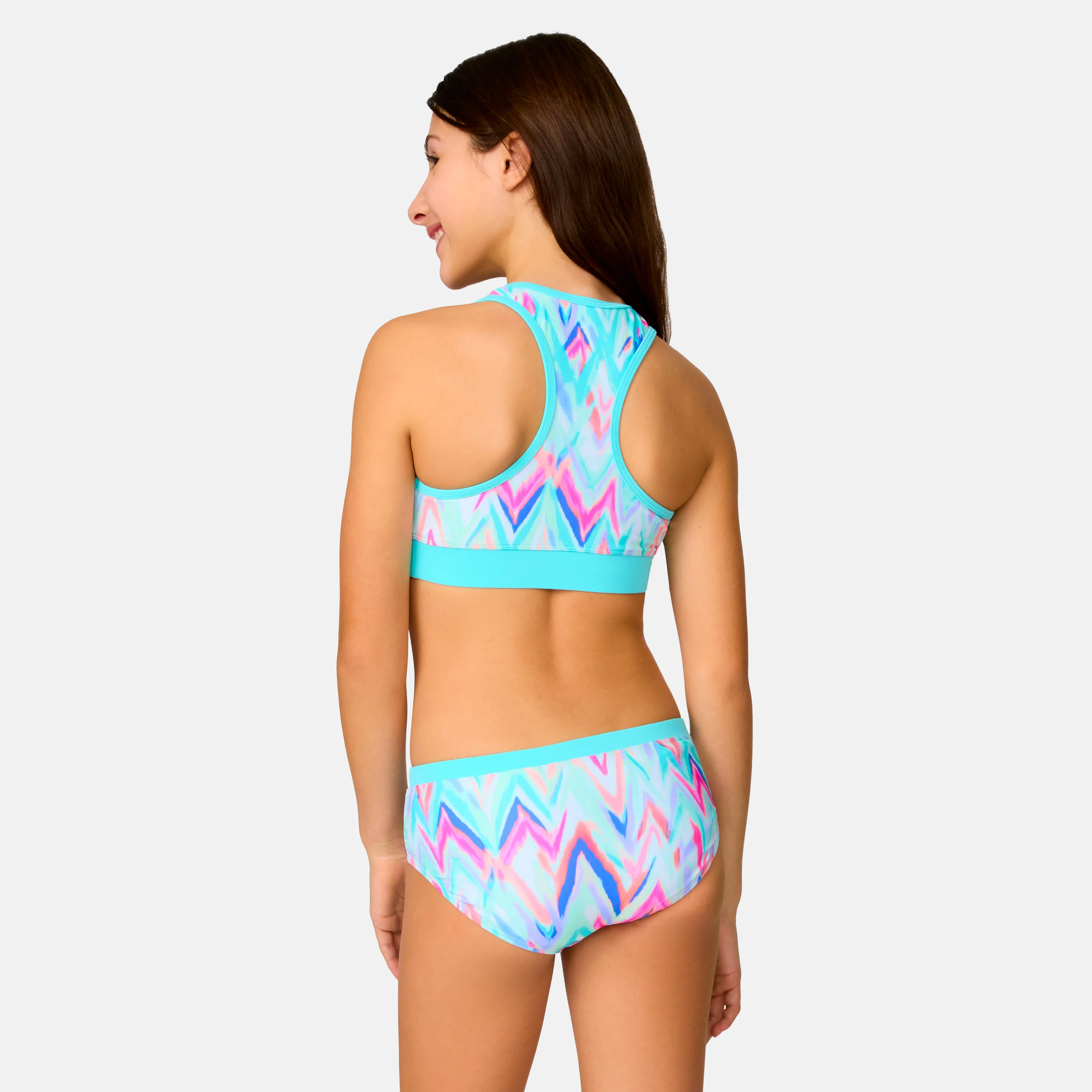 Girls' Oasis Chevron Rash Guard and Bikini Swim Set - Image 6