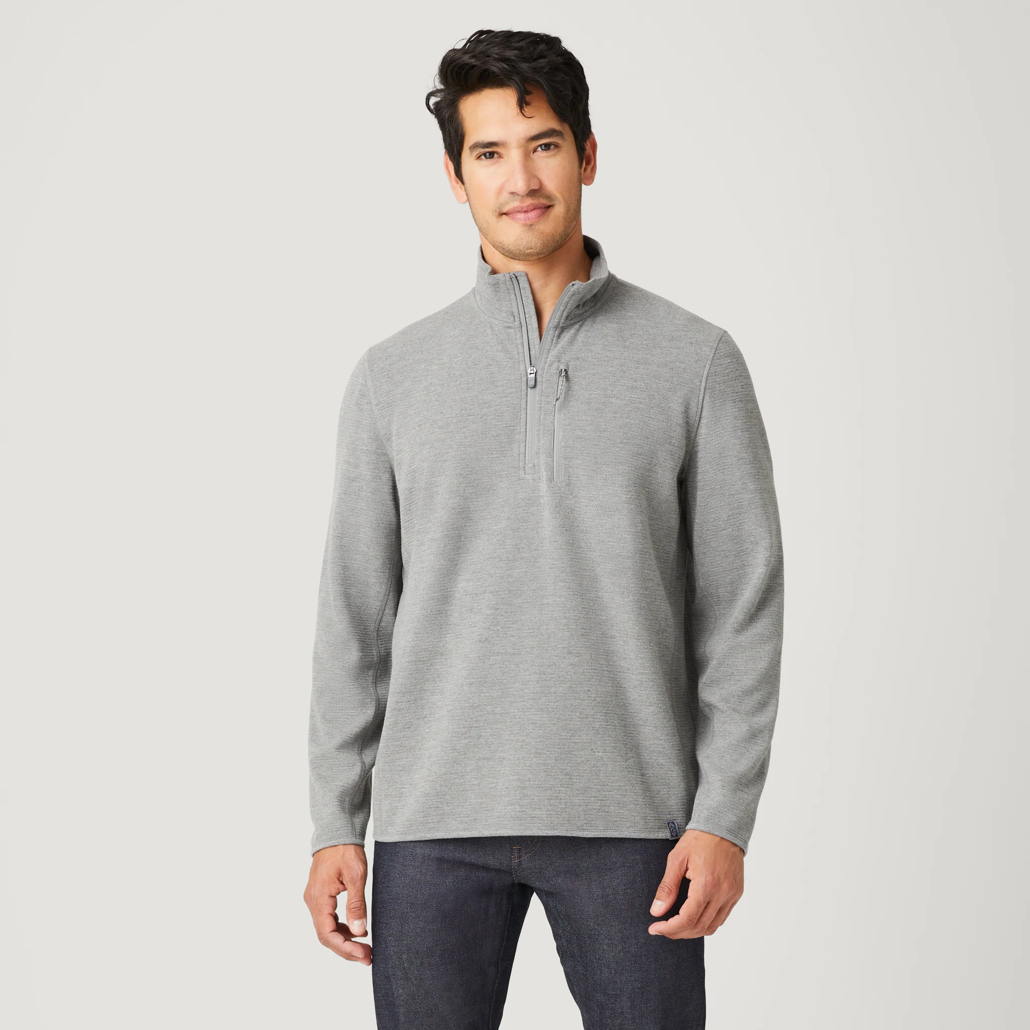 Men's Altitude Quilt Long Sleeve 1/2 Zip Mock Neck Shirt - Image 5