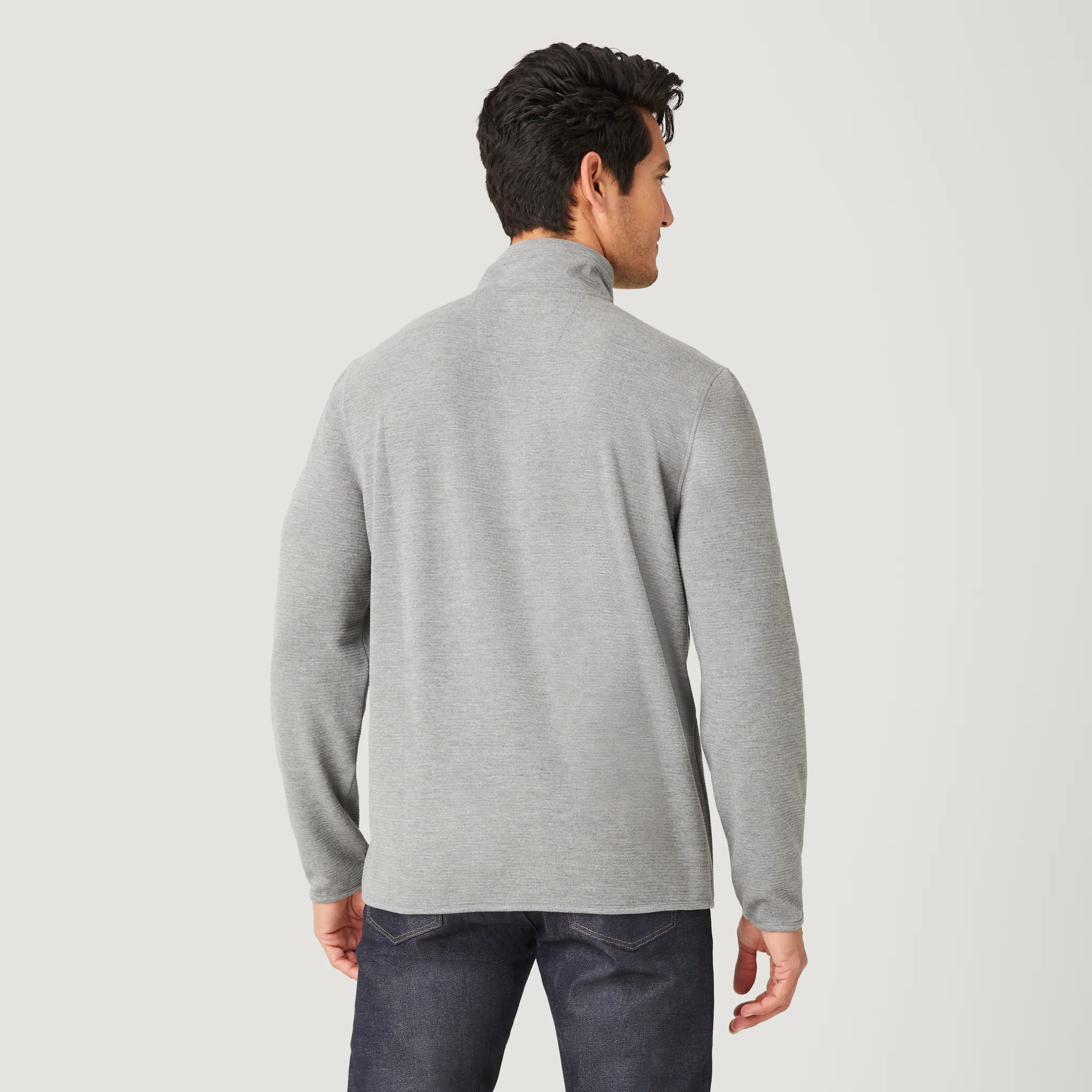 Men's Altitude Quilt Long Sleeve 1/2 Zip Mock Neck Shirt - Image 7
