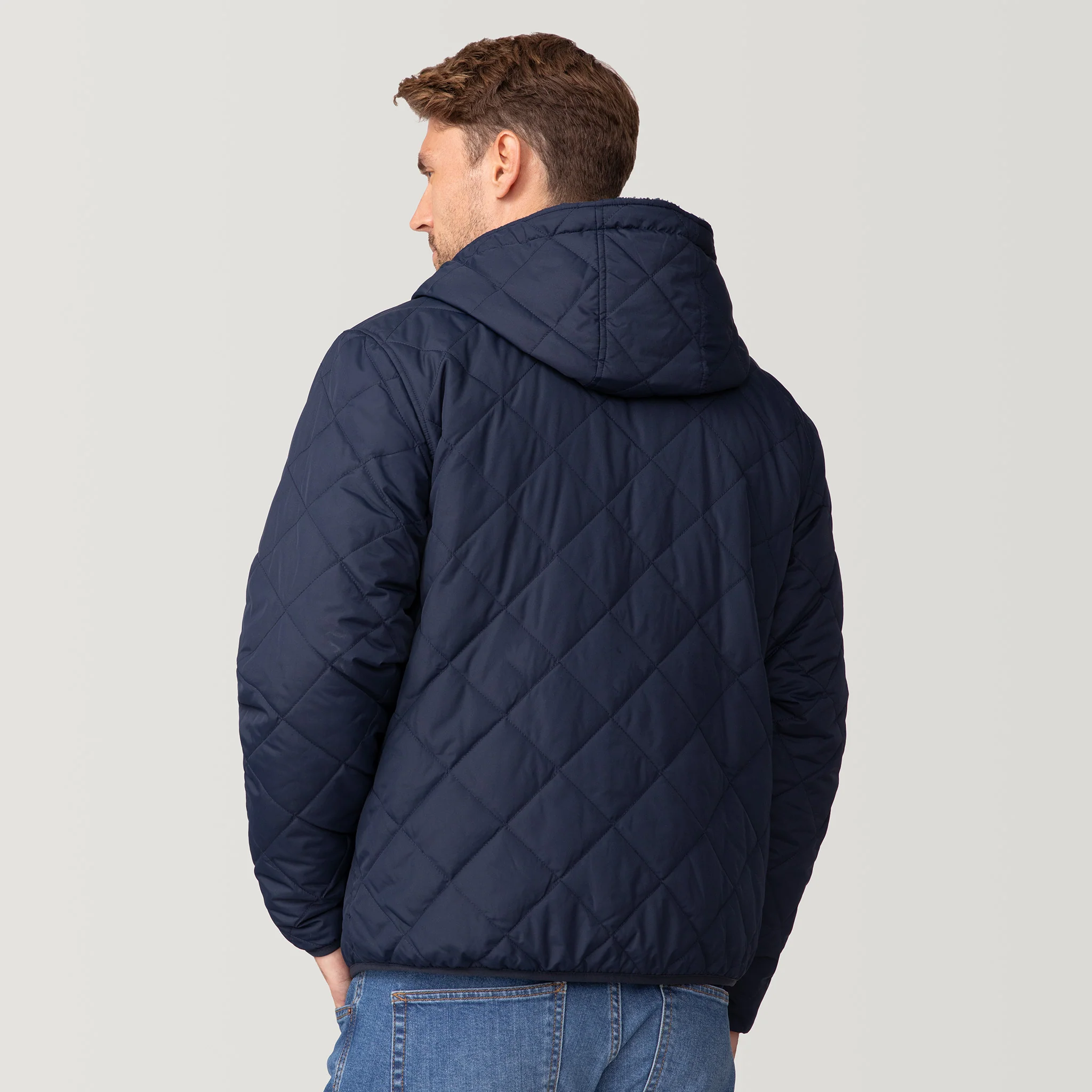 Men's Atlas Hooded Quilted Reversible Sherpa Jacket - Image 14