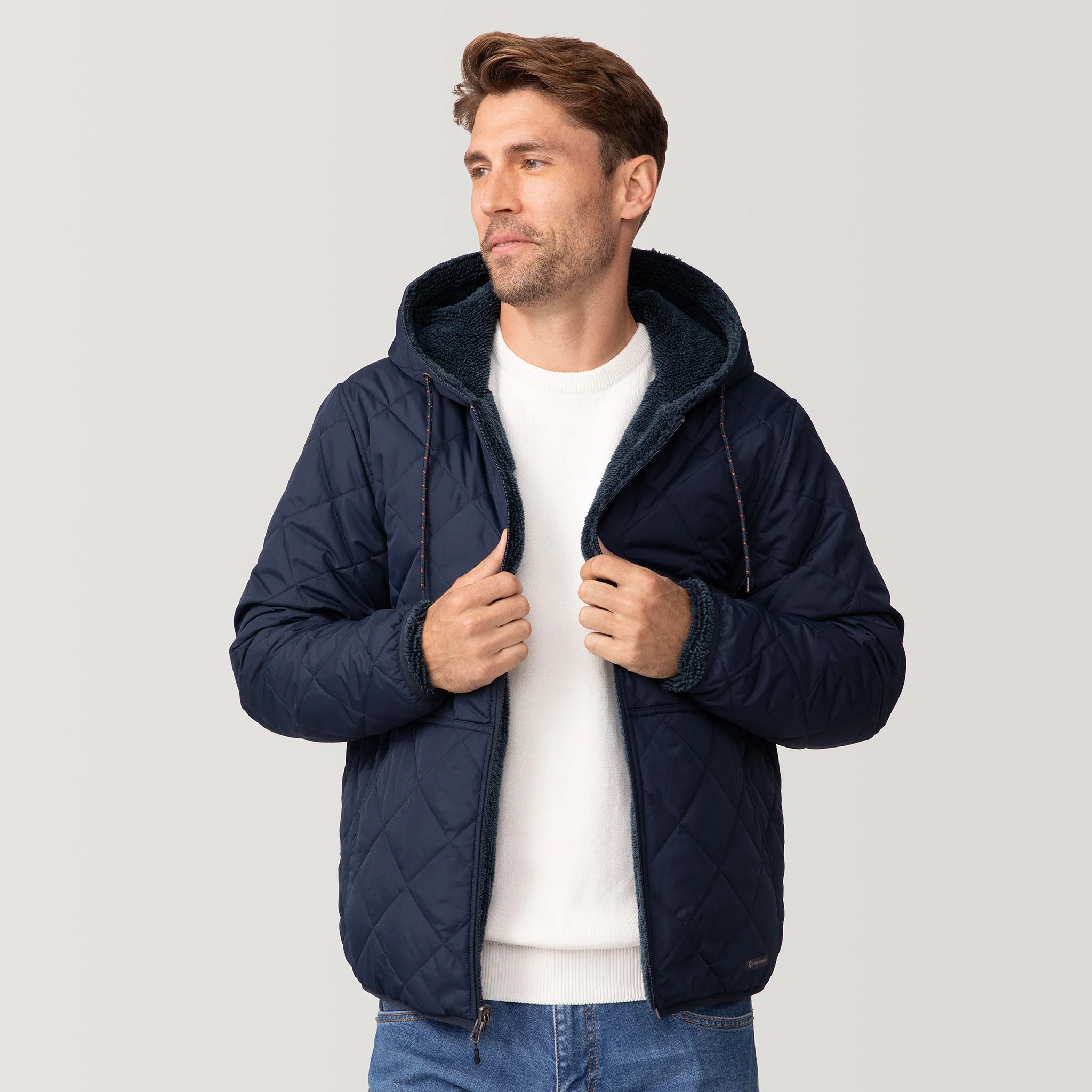 Men's Atlas Hooded Quilted Reversible Sherpa Jacket - Image 16