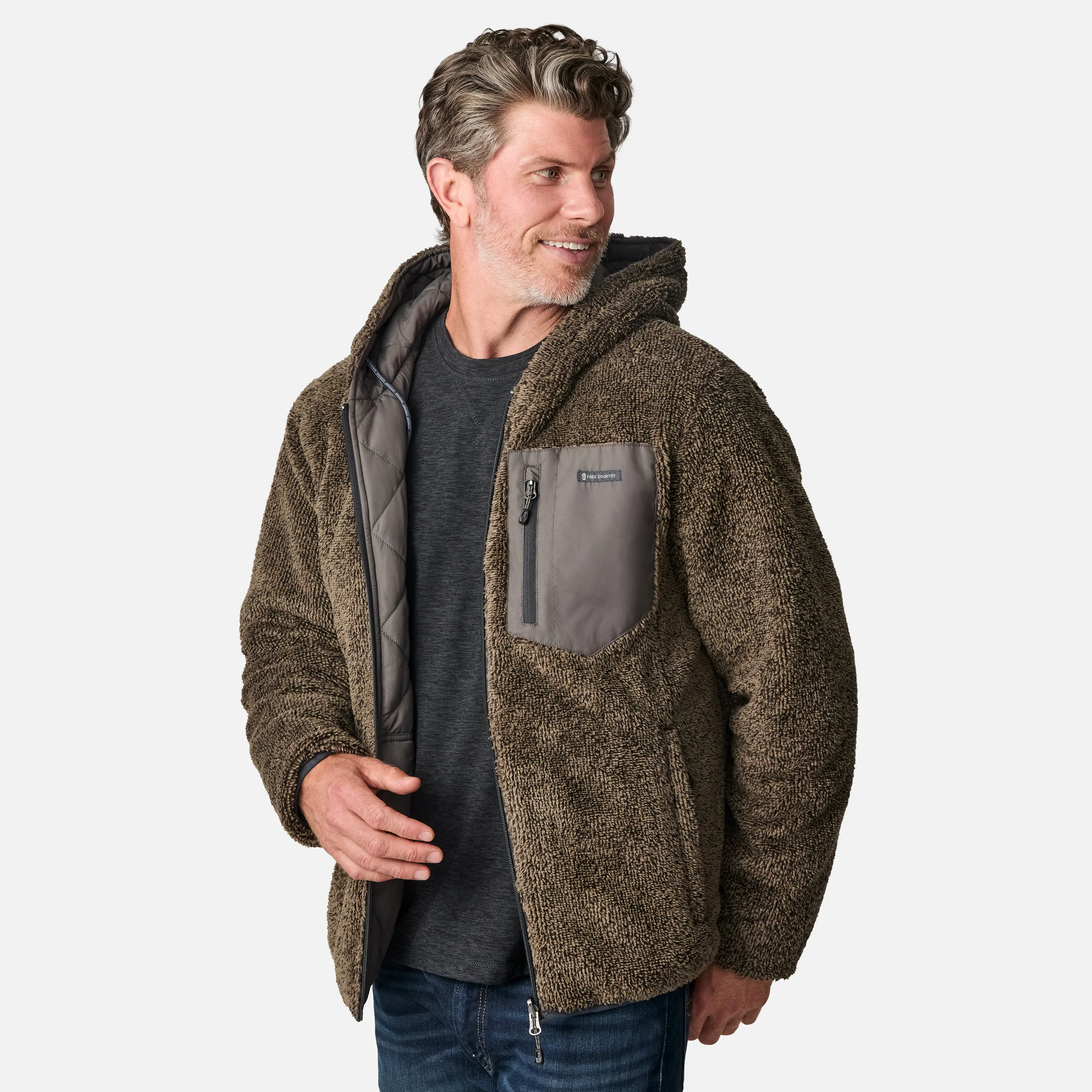 Men's Atlas Hooded Quilted Reversible Sherpa Jacket - Image 3