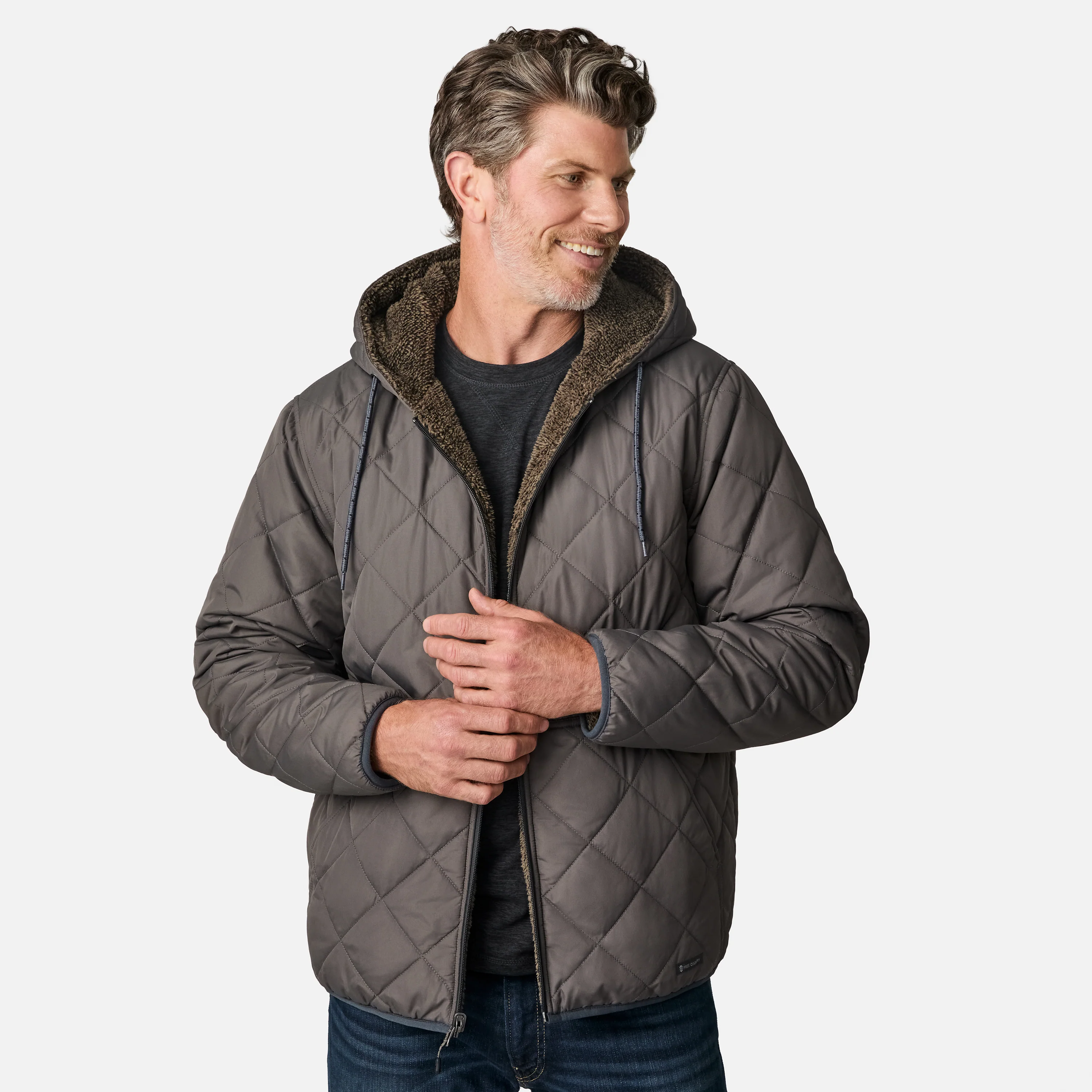 Men's Atlas Hooded Quilted Reversible Sherpa Jacket - Image 6