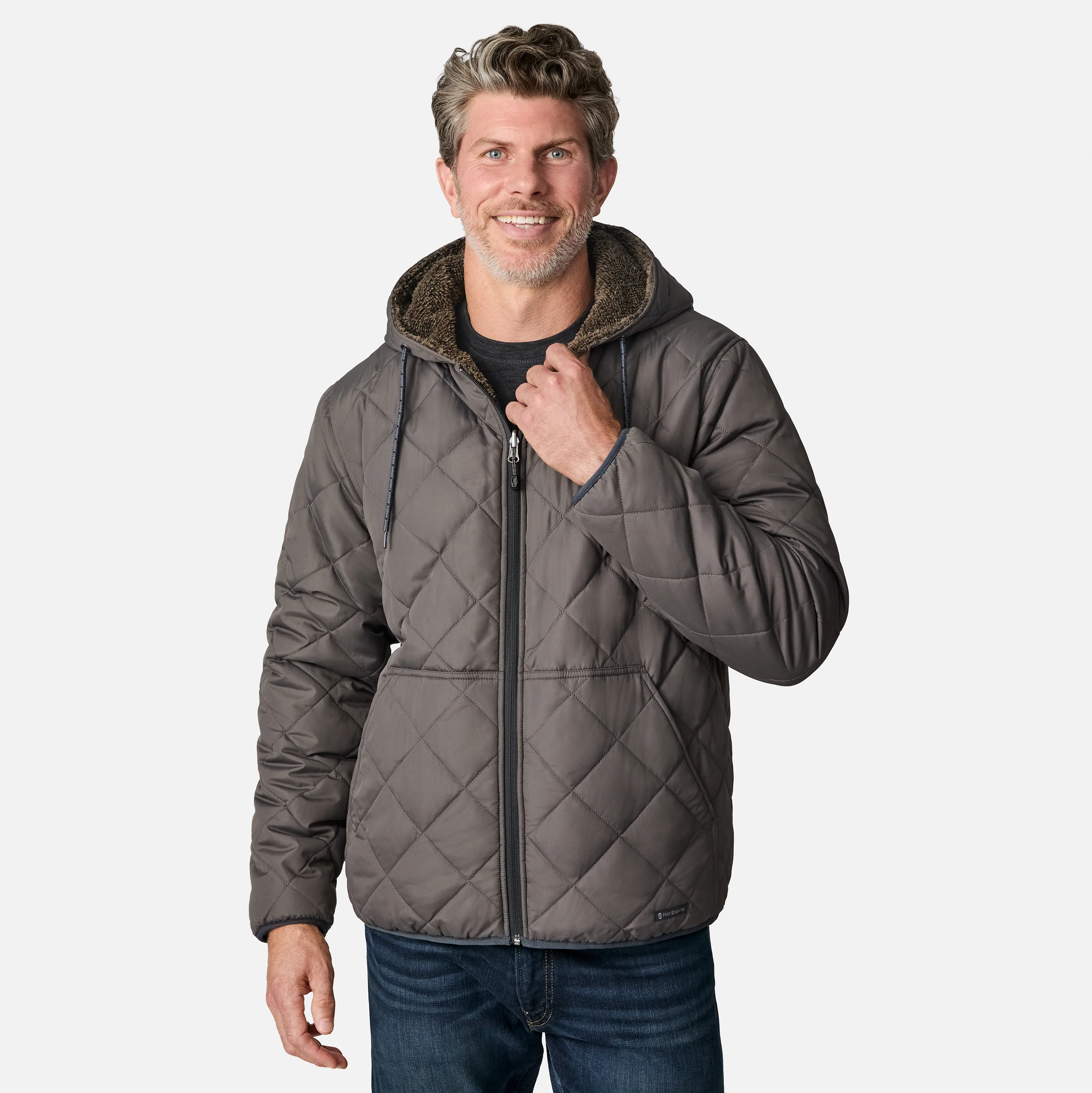 Men's Atlas Hooded Quilted Reversible Sherpa Jacket - Image 7