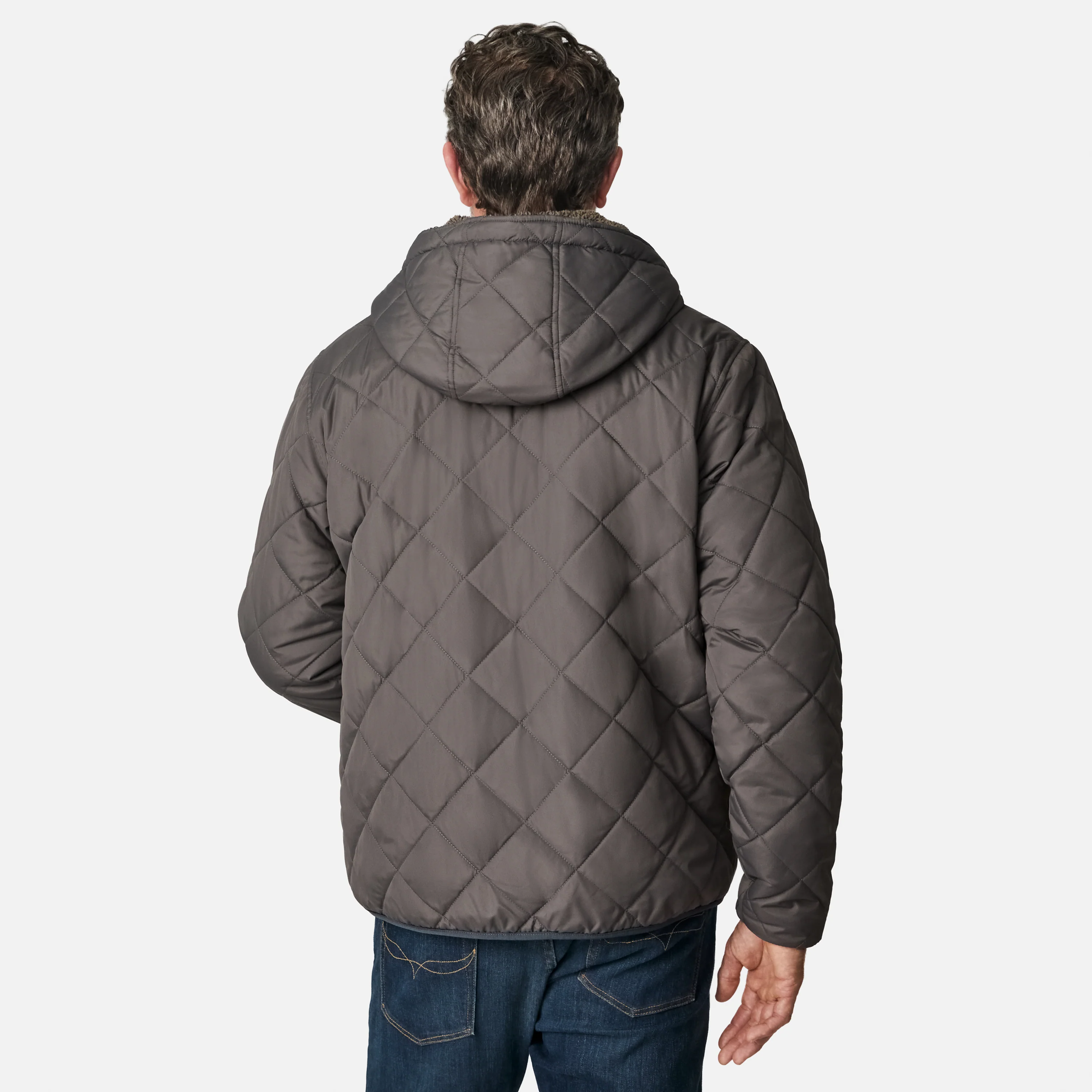 Men's Atlas Hooded Quilted Reversible Sherpa Jacket - Image 8