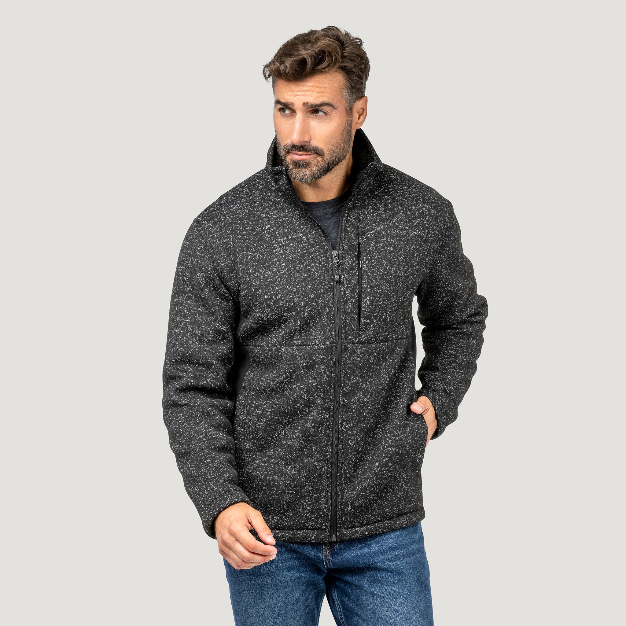 Men's Badland Textured Mountain Fleece Jacket - Image 4