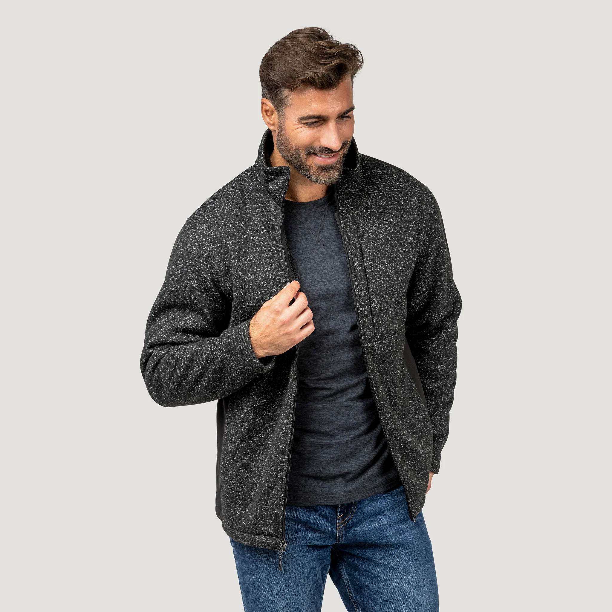 Men's Badland Textured Mountain Fleece Jacket - Image 5
