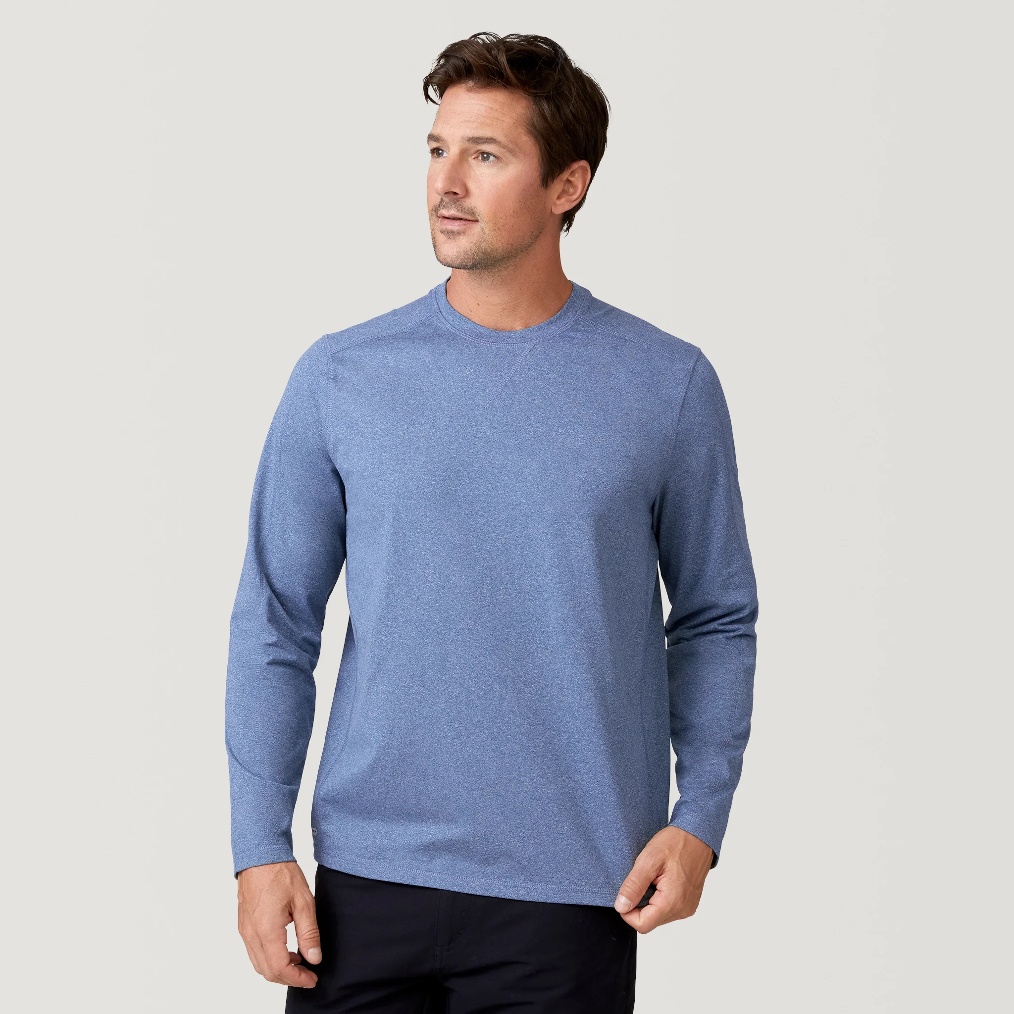 Men's FreeCycle® Sueded Melange Long Sleeve Crew Neck - Image 10