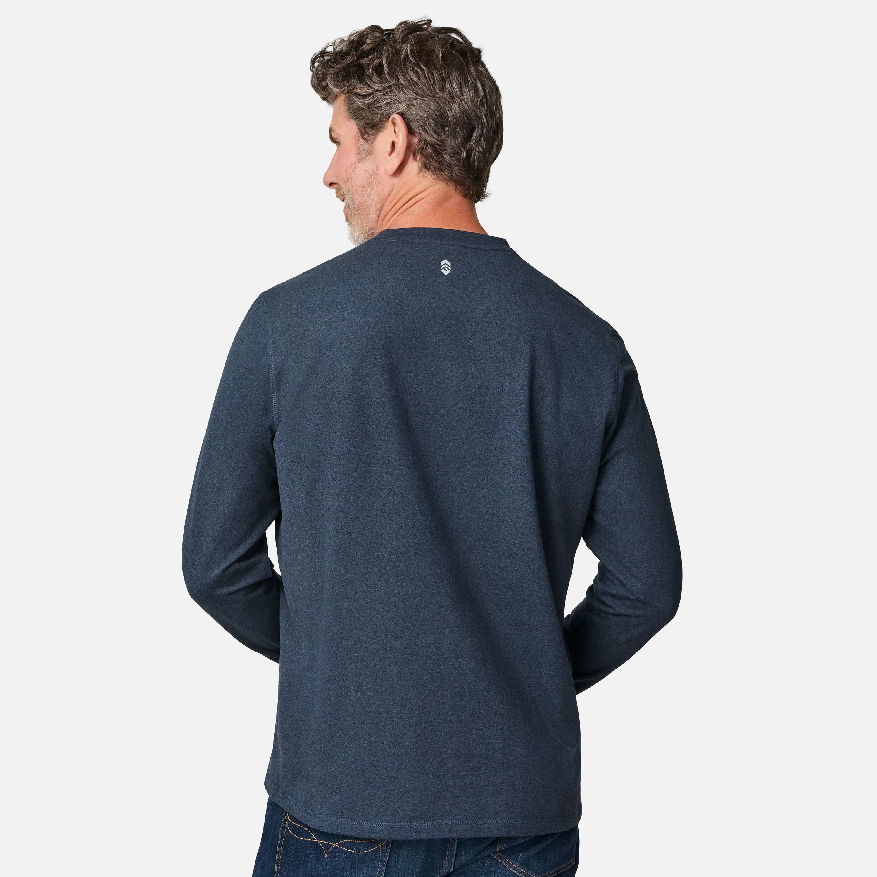 Men's FreeCycle® Sueded Melange Long Sleeve Crew Neck - Image 3
