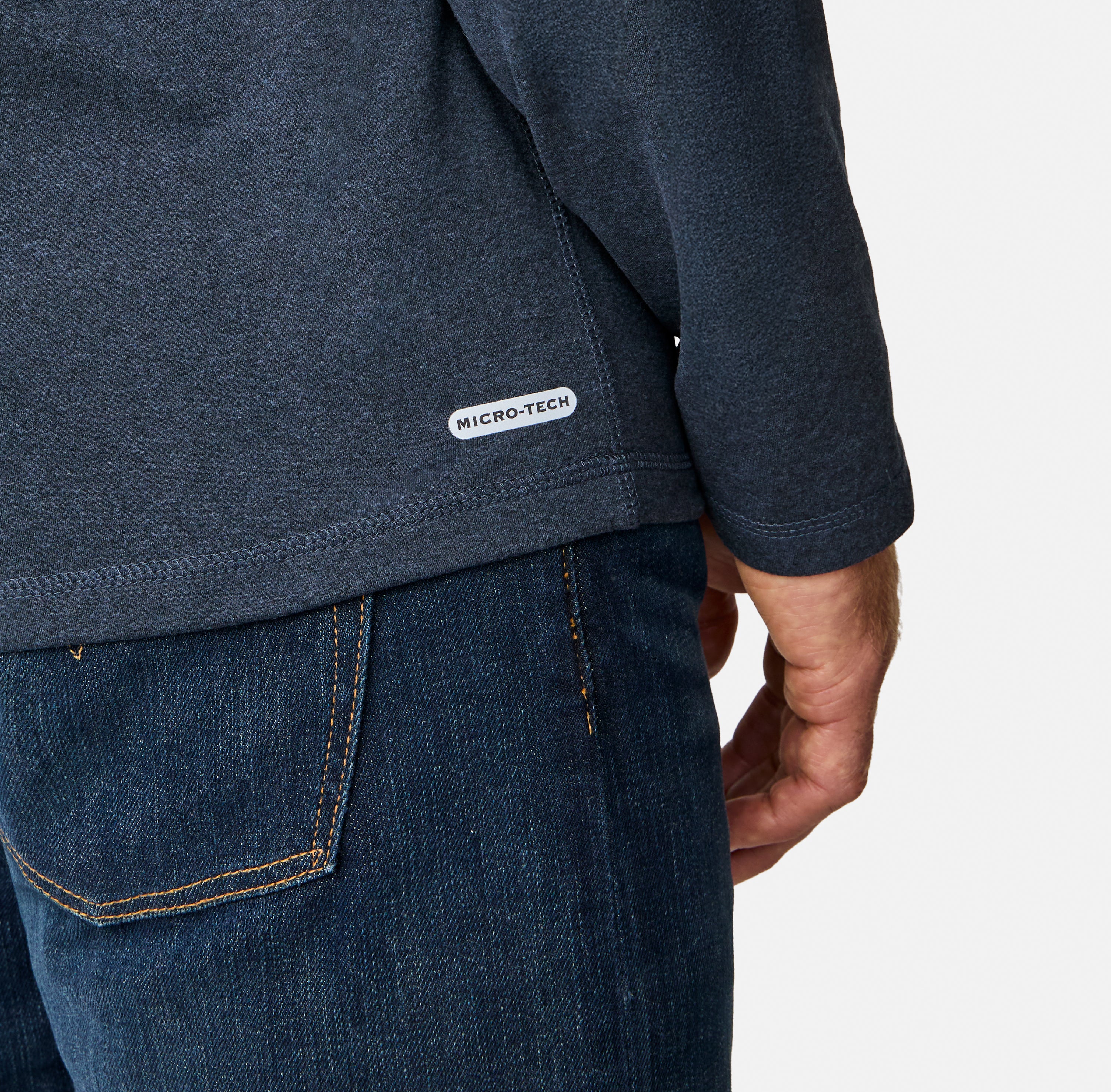 Men's FreeCycle® Sueded Melange Long Sleeve Crew Neck - Image 4