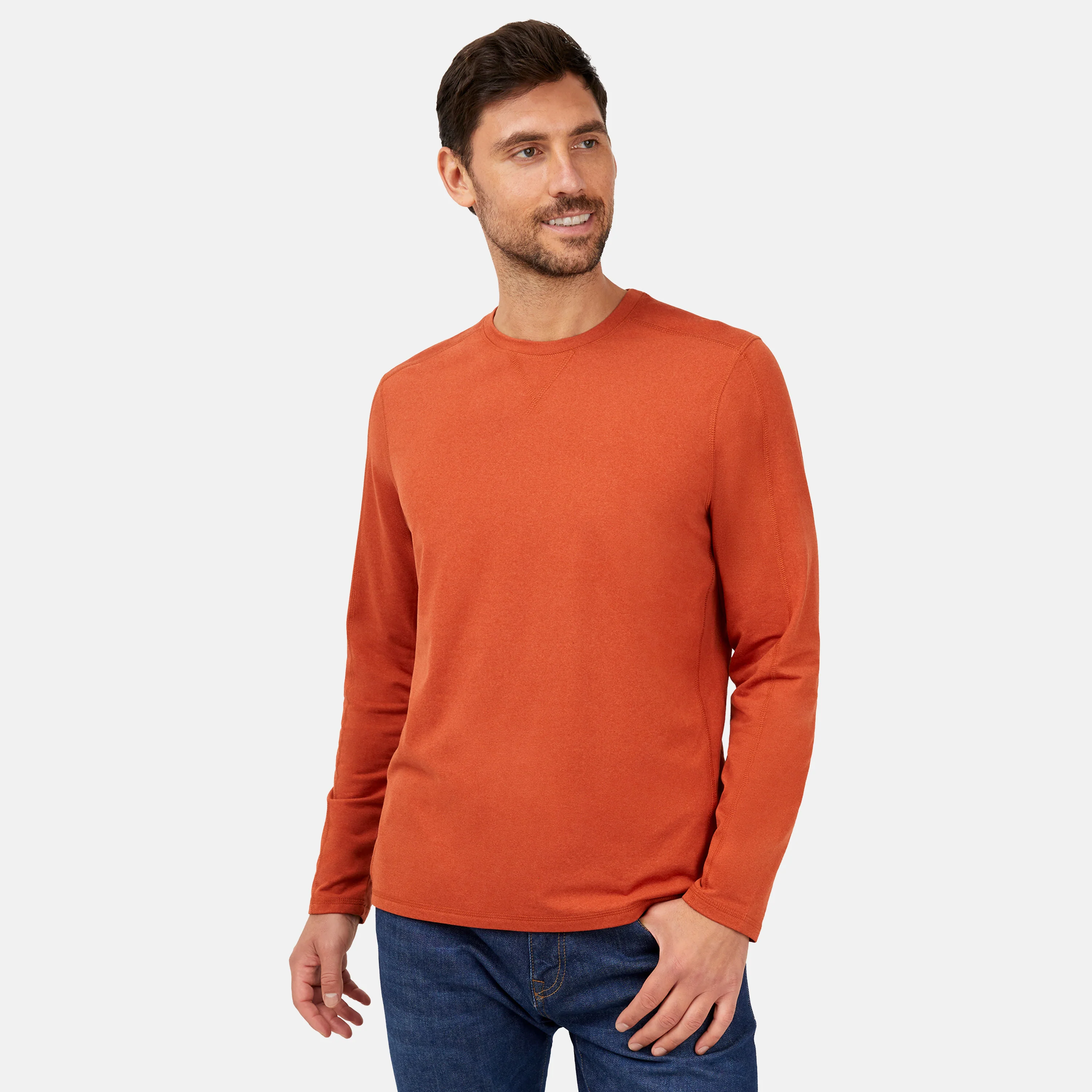 Men's FreeCycle® Sueded Melange Long Sleeve Crew Neck - Image 5