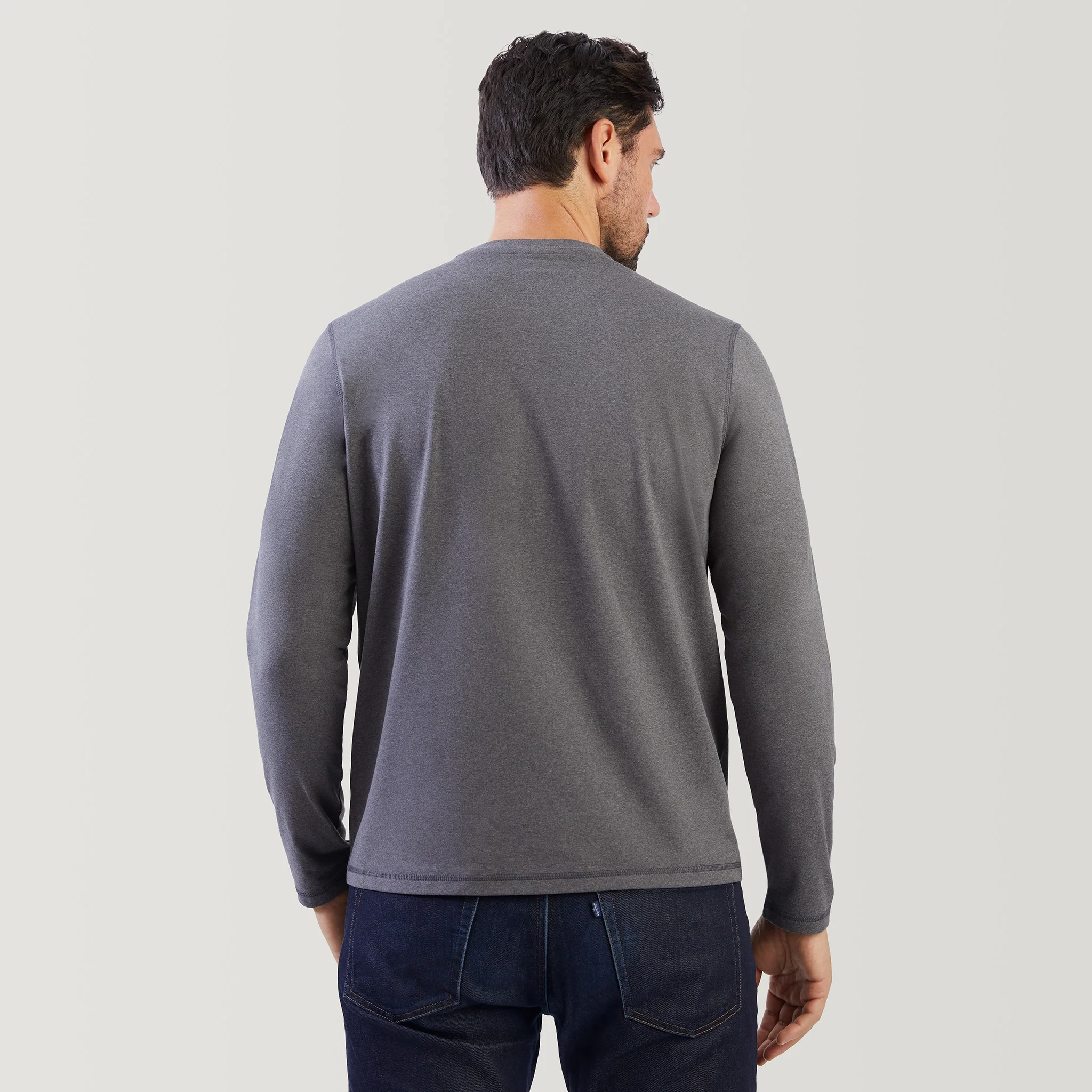 Men's FreeCycle® Sueded Melange Long Sleeve Crew Neck - Image 9