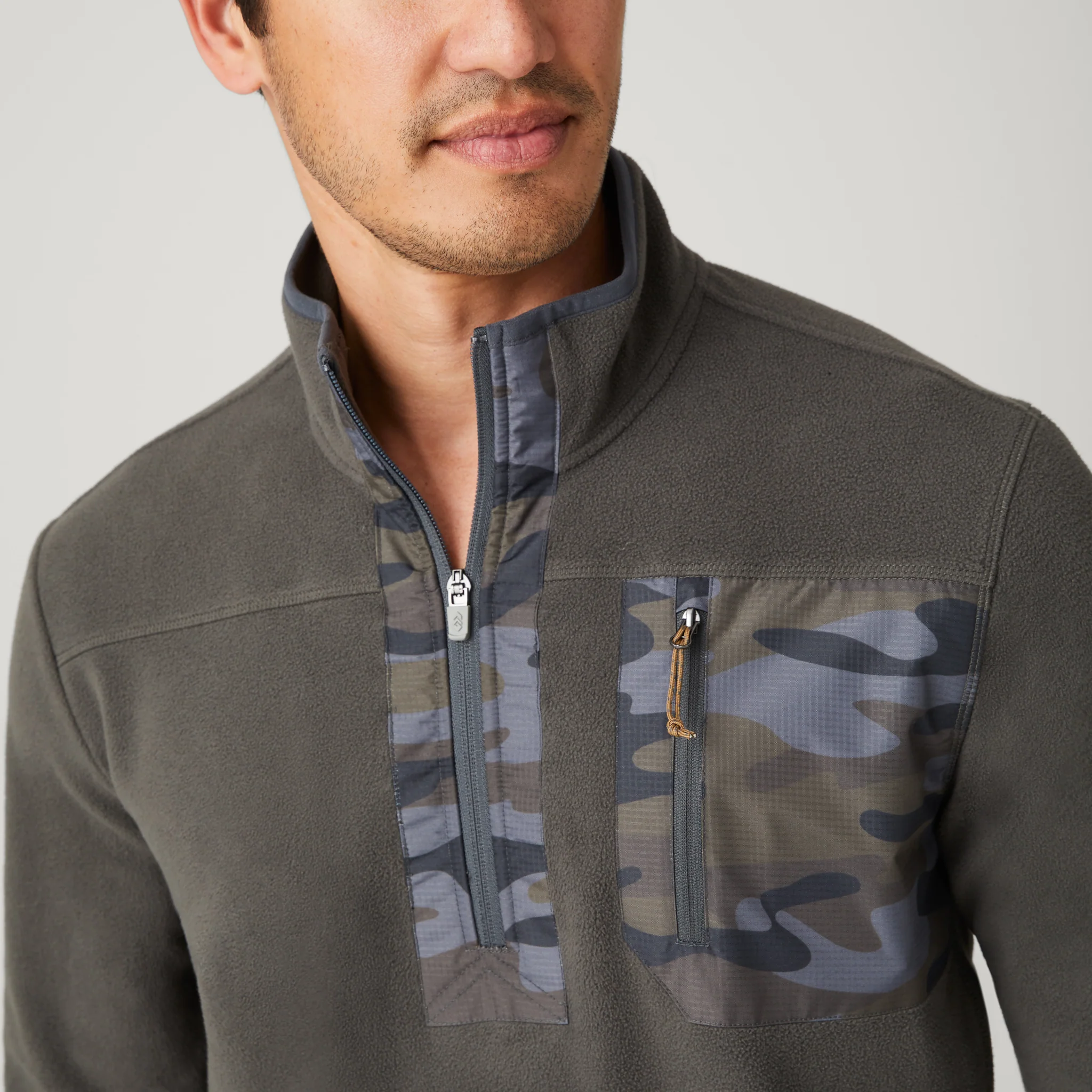 Men's FreeCycle® Super Soft Microfleece 1/2 Zip Mock Neck Shirt - Image 2