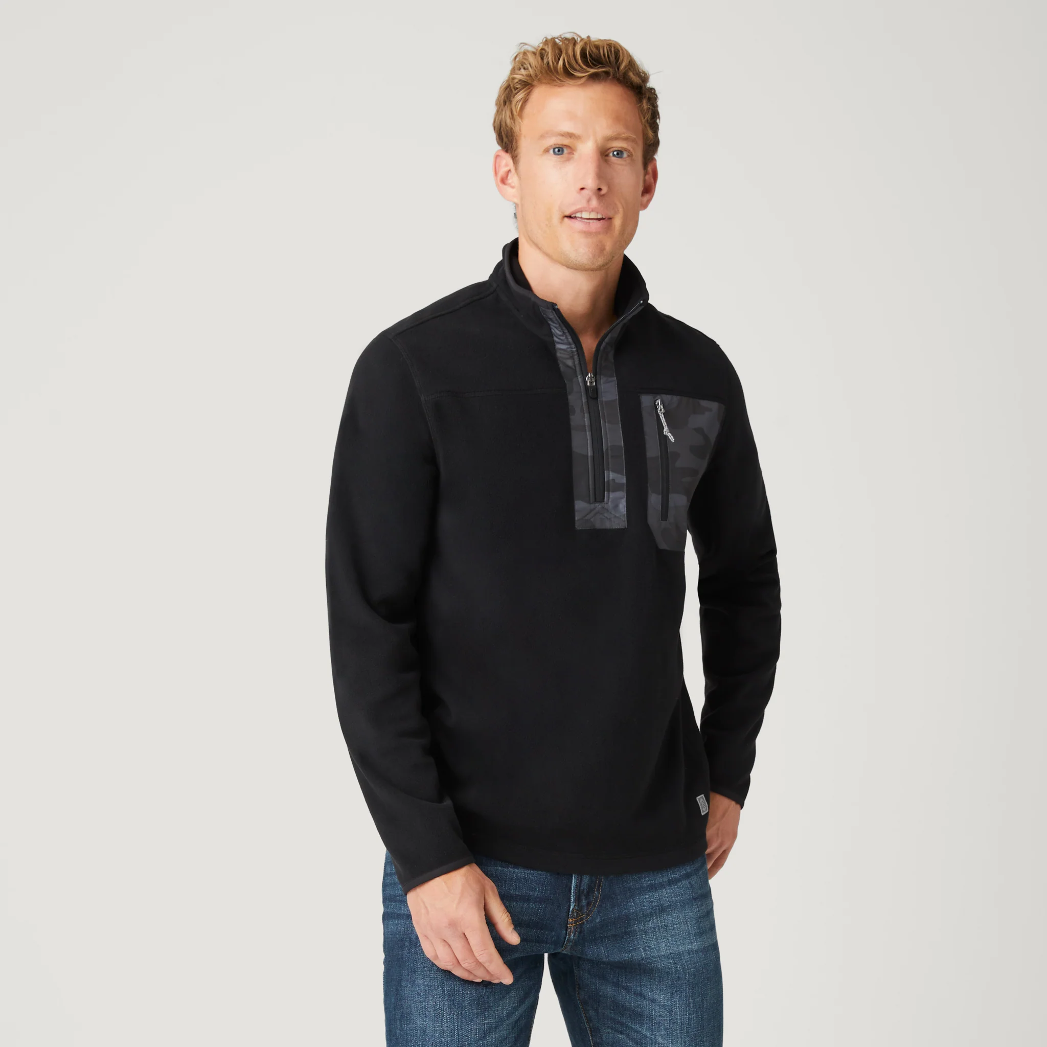 Men's FreeCycle® Super Soft Microfleece 1/2 Zip Mock Neck Shirt - Image 4