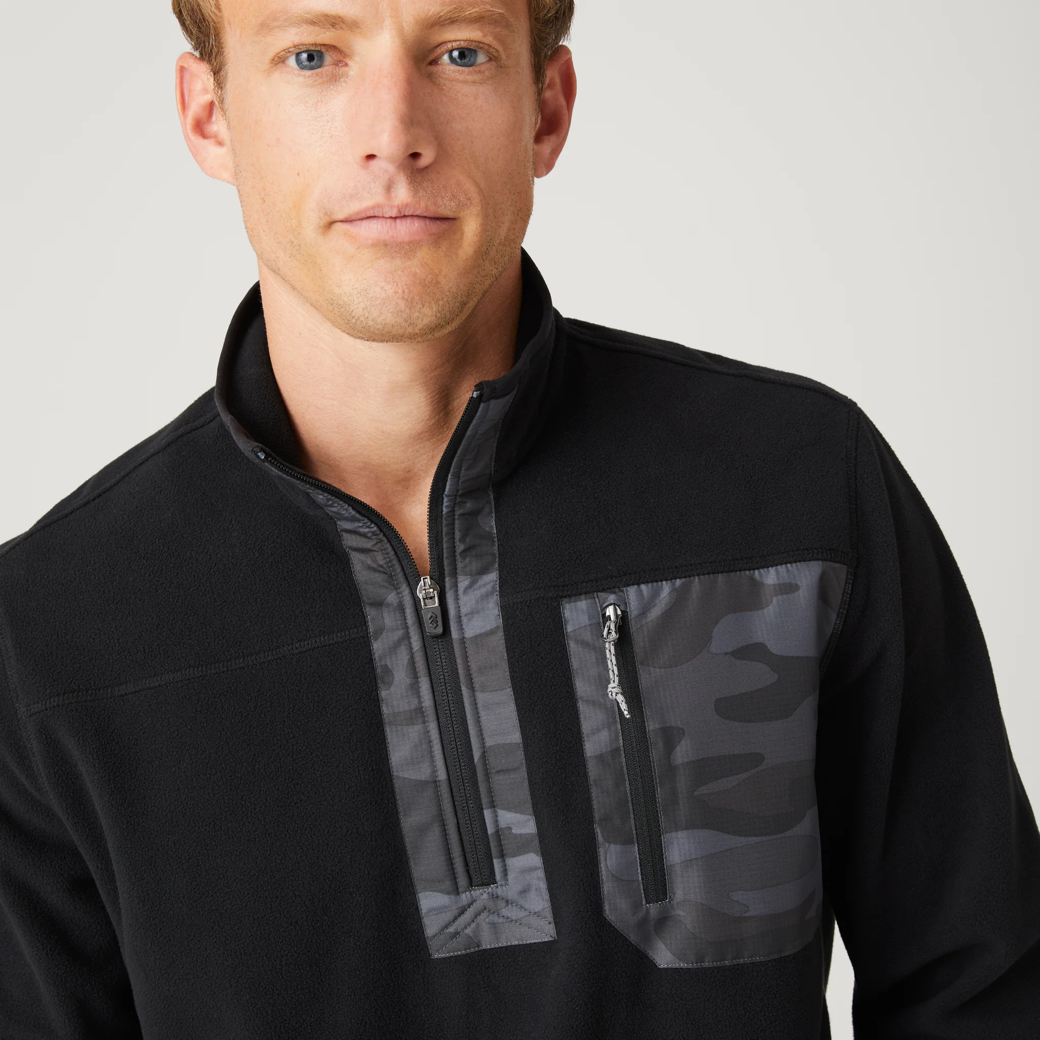 Men's FreeCycle® Super Soft Microfleece 1/2 Zip Mock Neck Shirt - Image 5