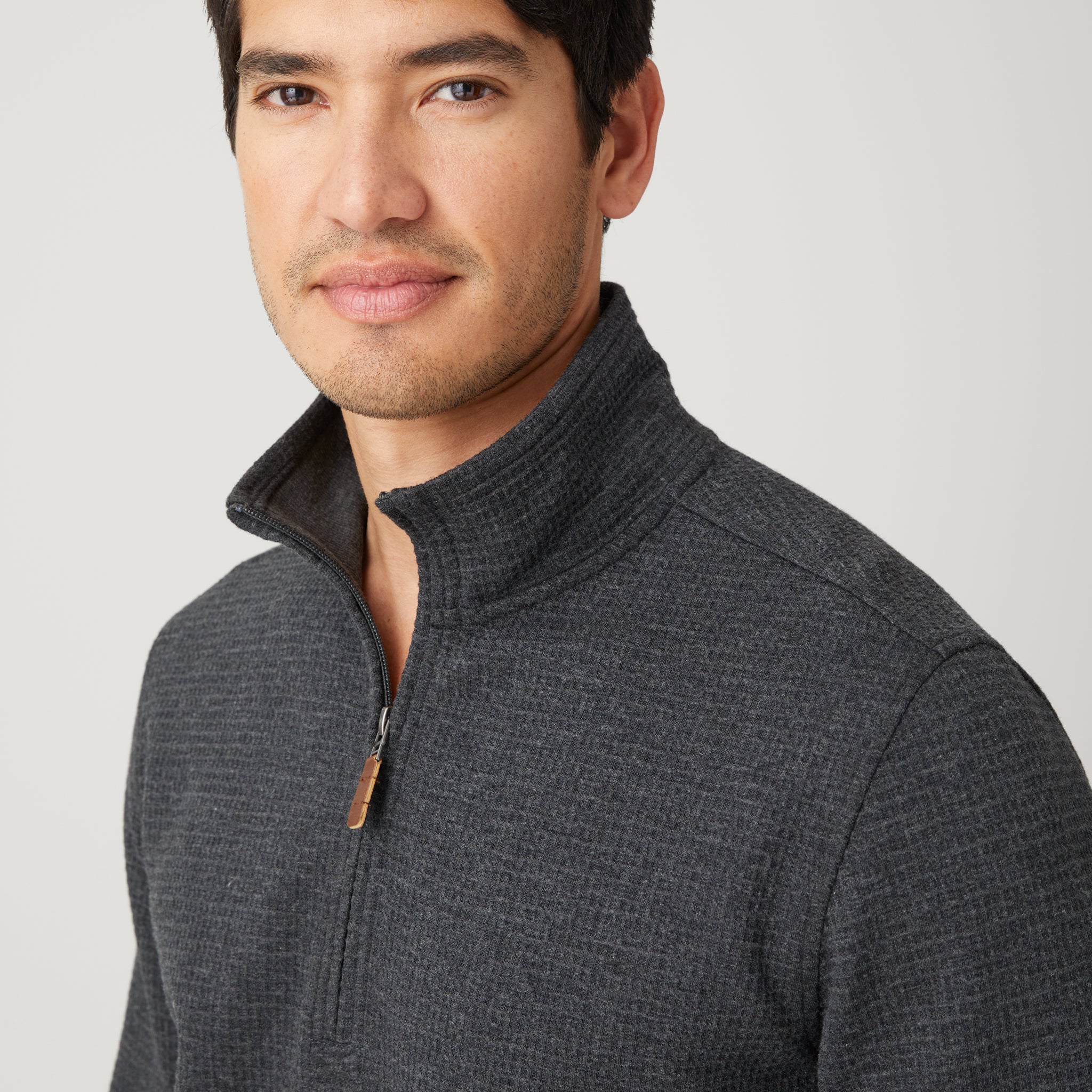 Men's Glenclyffe Waffle 1/4 Zip Mock Neck Shirt - Image 2