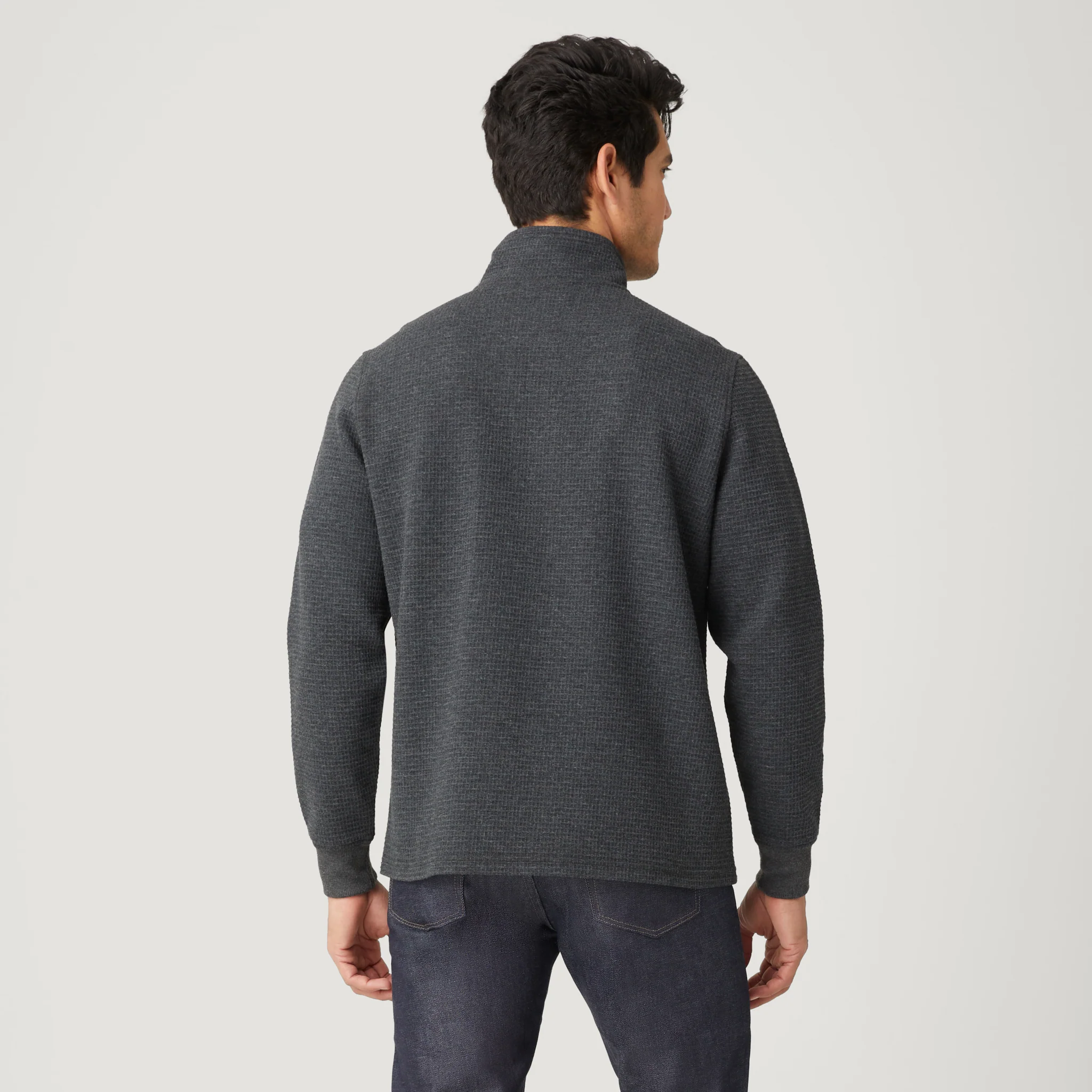 Men's Glenclyffe Waffle 1/4 Zip Mock Neck Shirt - Image 3