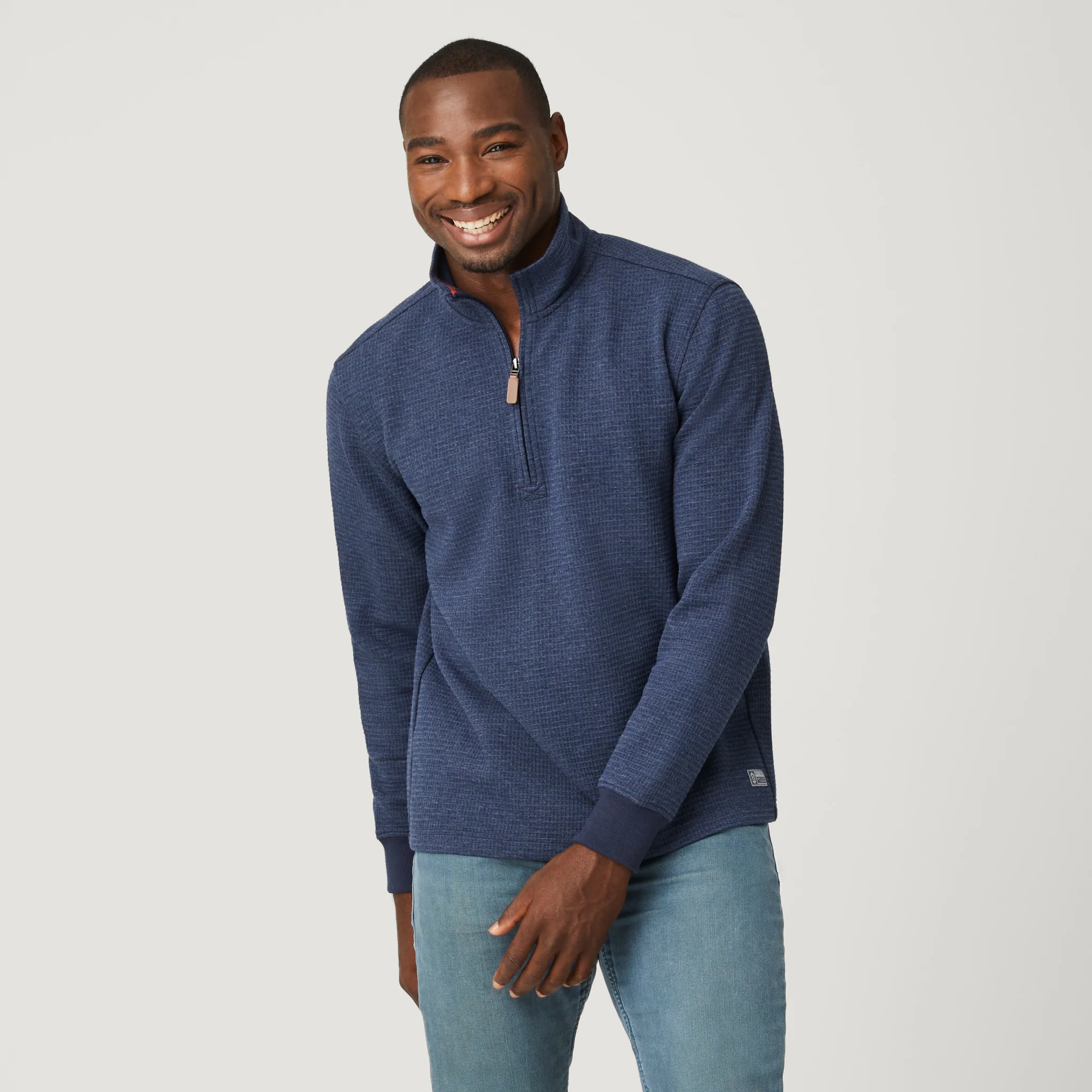 Men's Glenclyffe Waffle 1/4 Zip Mock Neck Shirt - Image 4