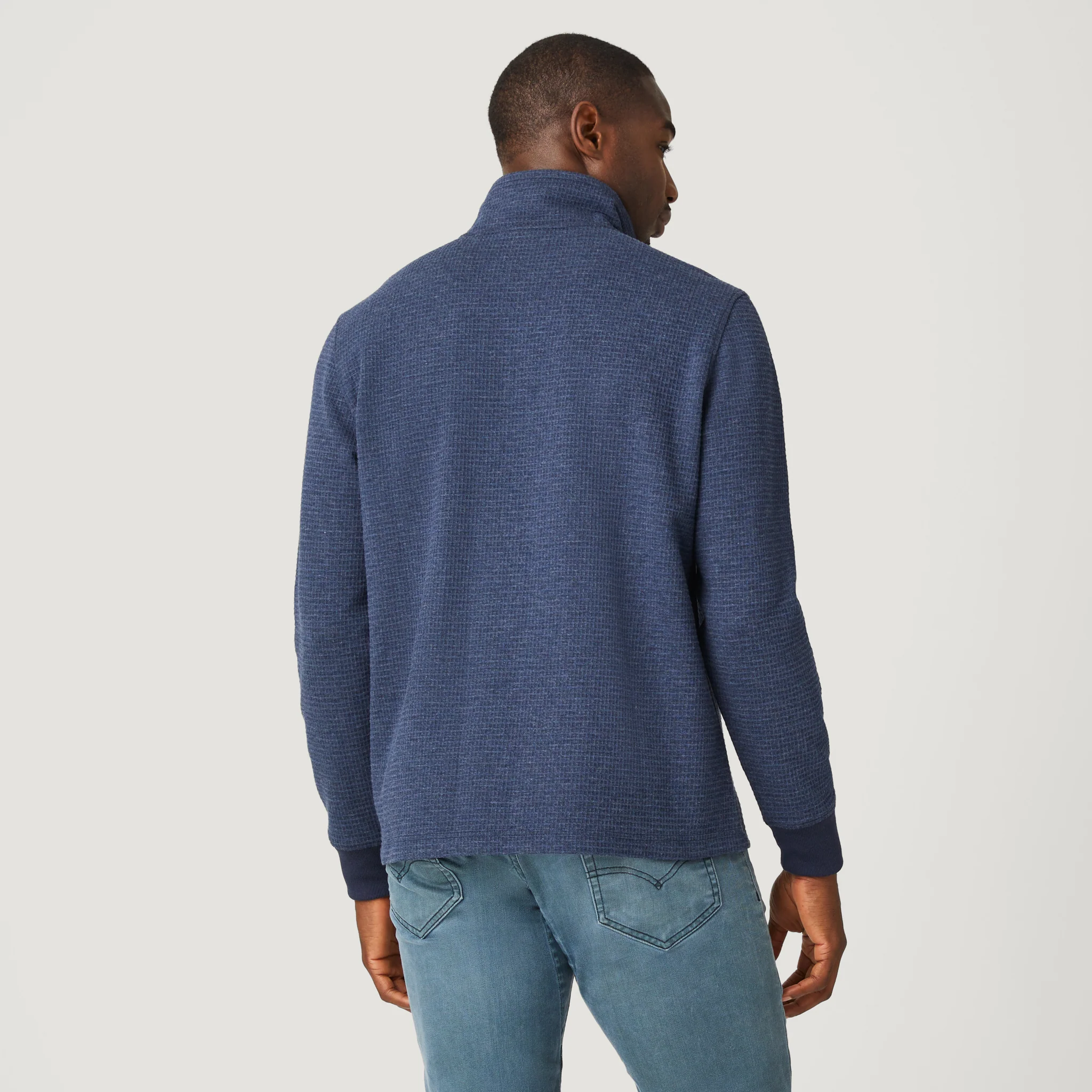 Men's Glenclyffe Waffle 1/4 Zip Mock Neck Shirt - Image 6