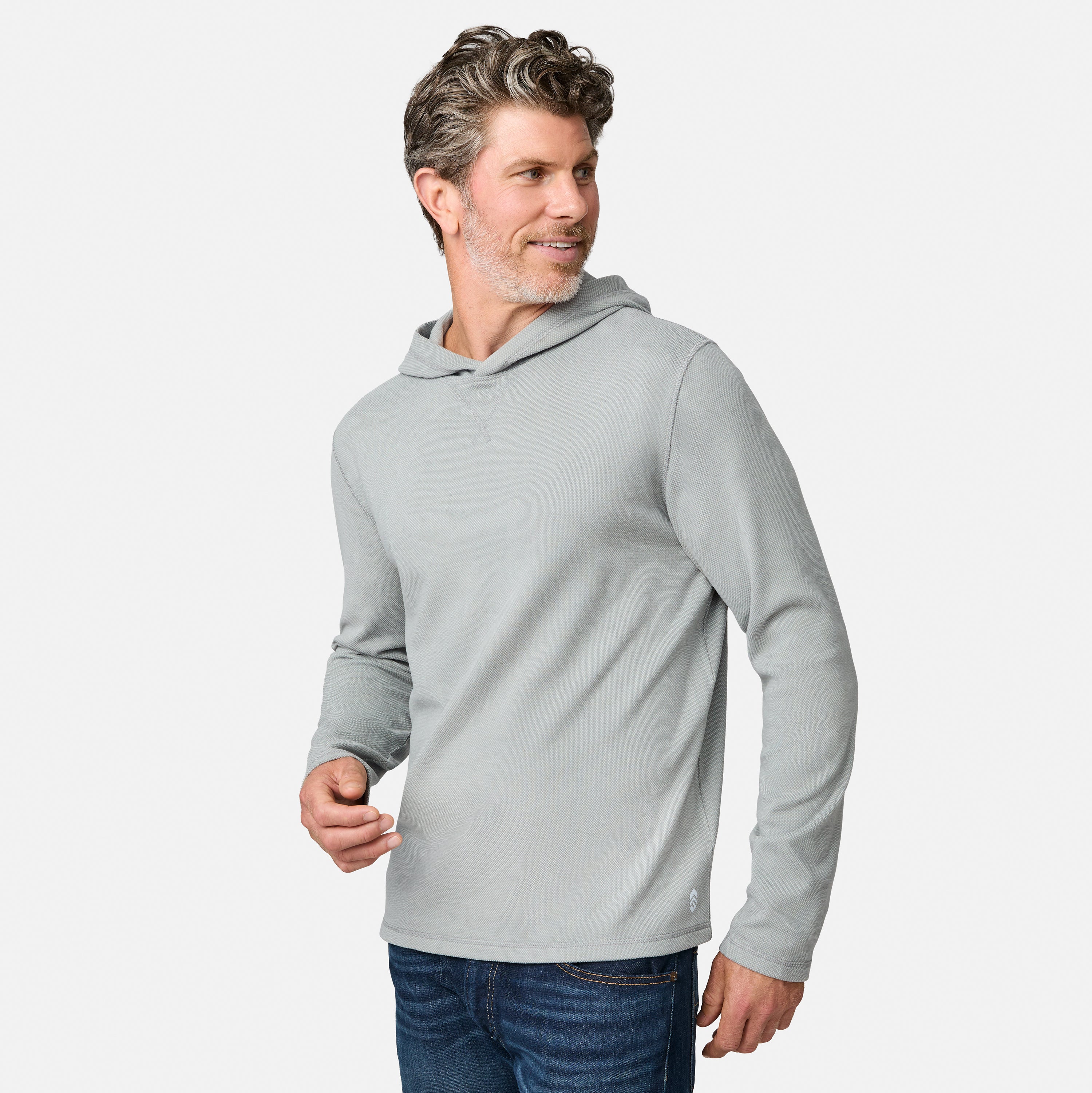 Men's Sueded Pique Microtech® Long Sleeve Hoodie - Image 11
