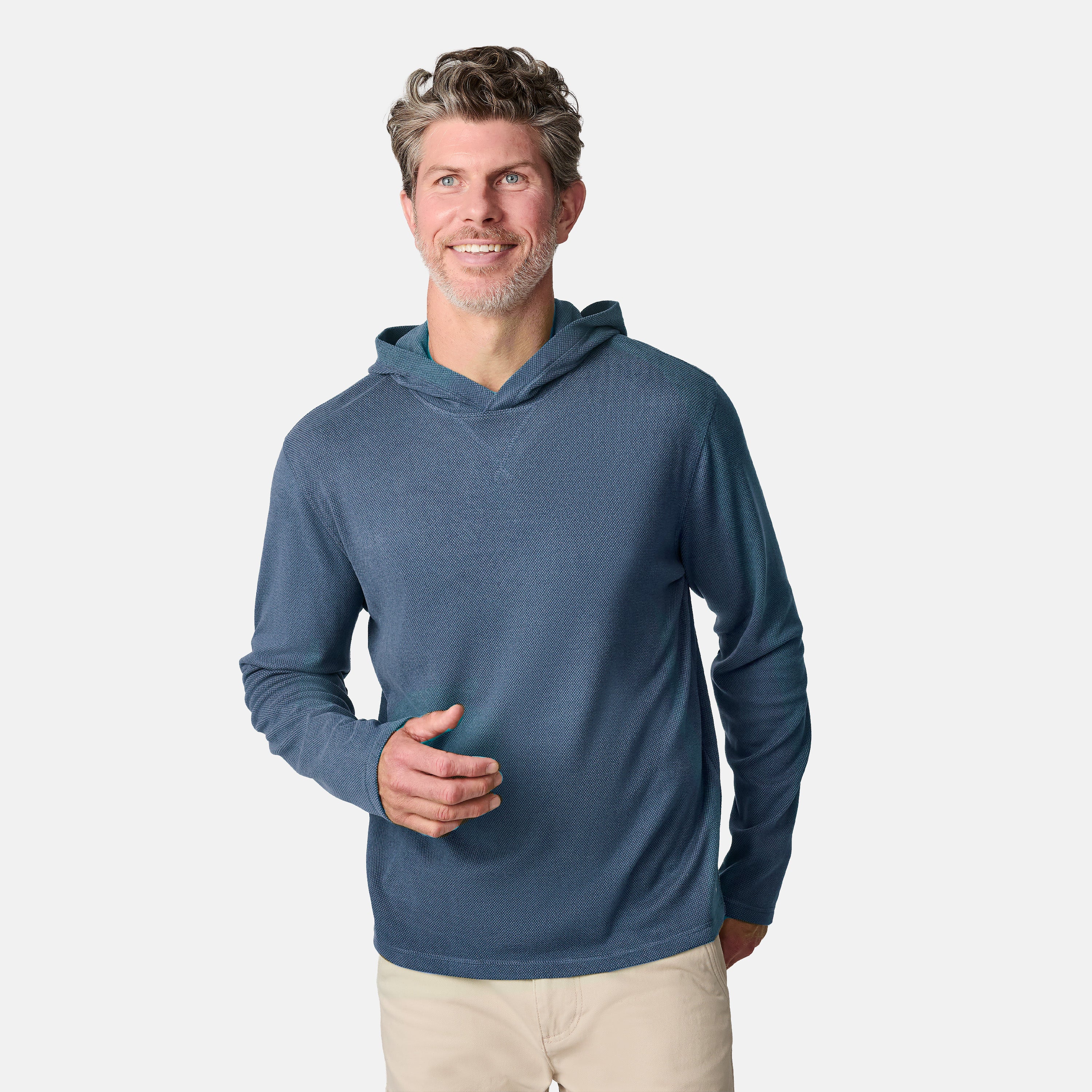 Men's Sueded Pique Microtech® Long Sleeve Hoodie - Image 13