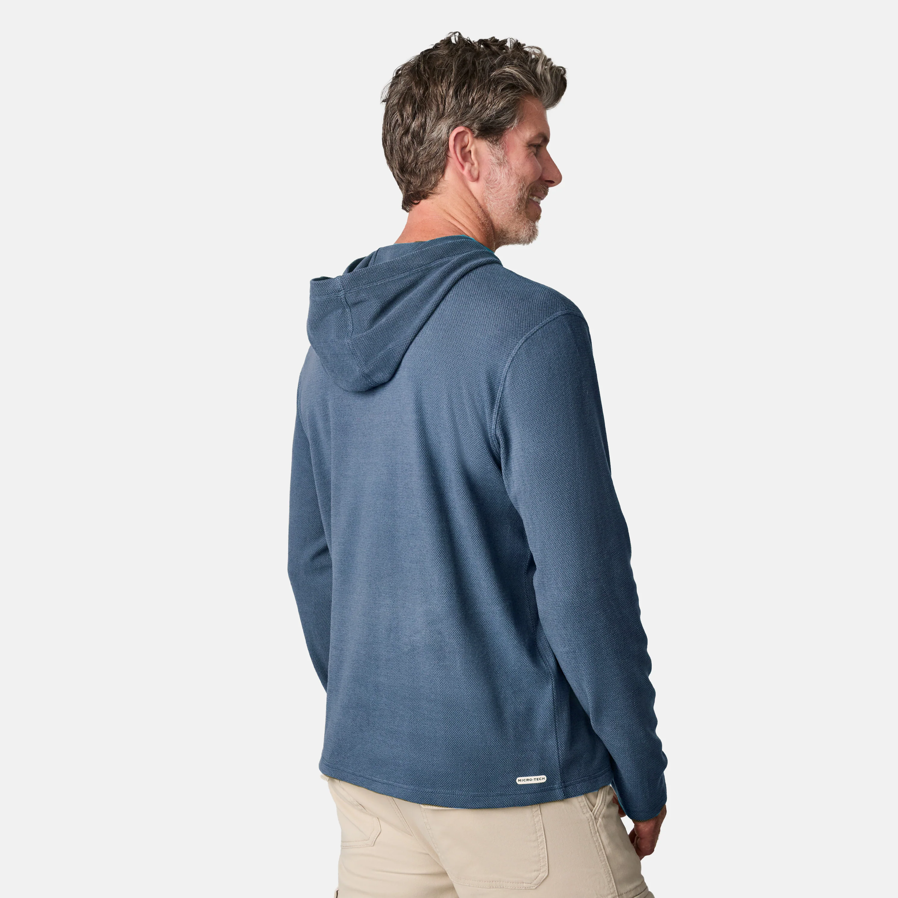 Men's Sueded Pique Microtech® Long Sleeve Hoodie - Image 14
