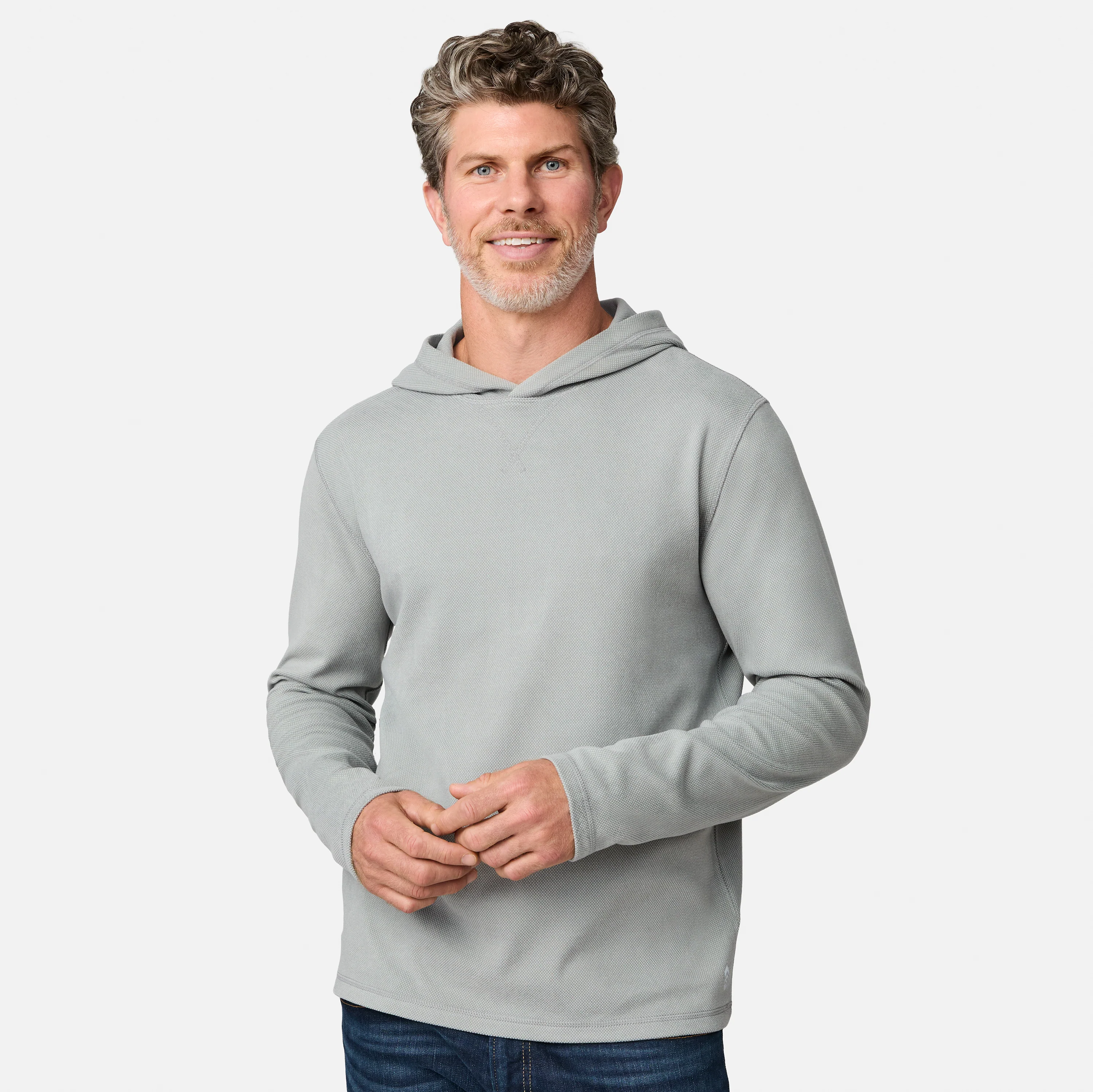 Men's Sueded Pique Microtech® Long Sleeve Hoodie - Image 7