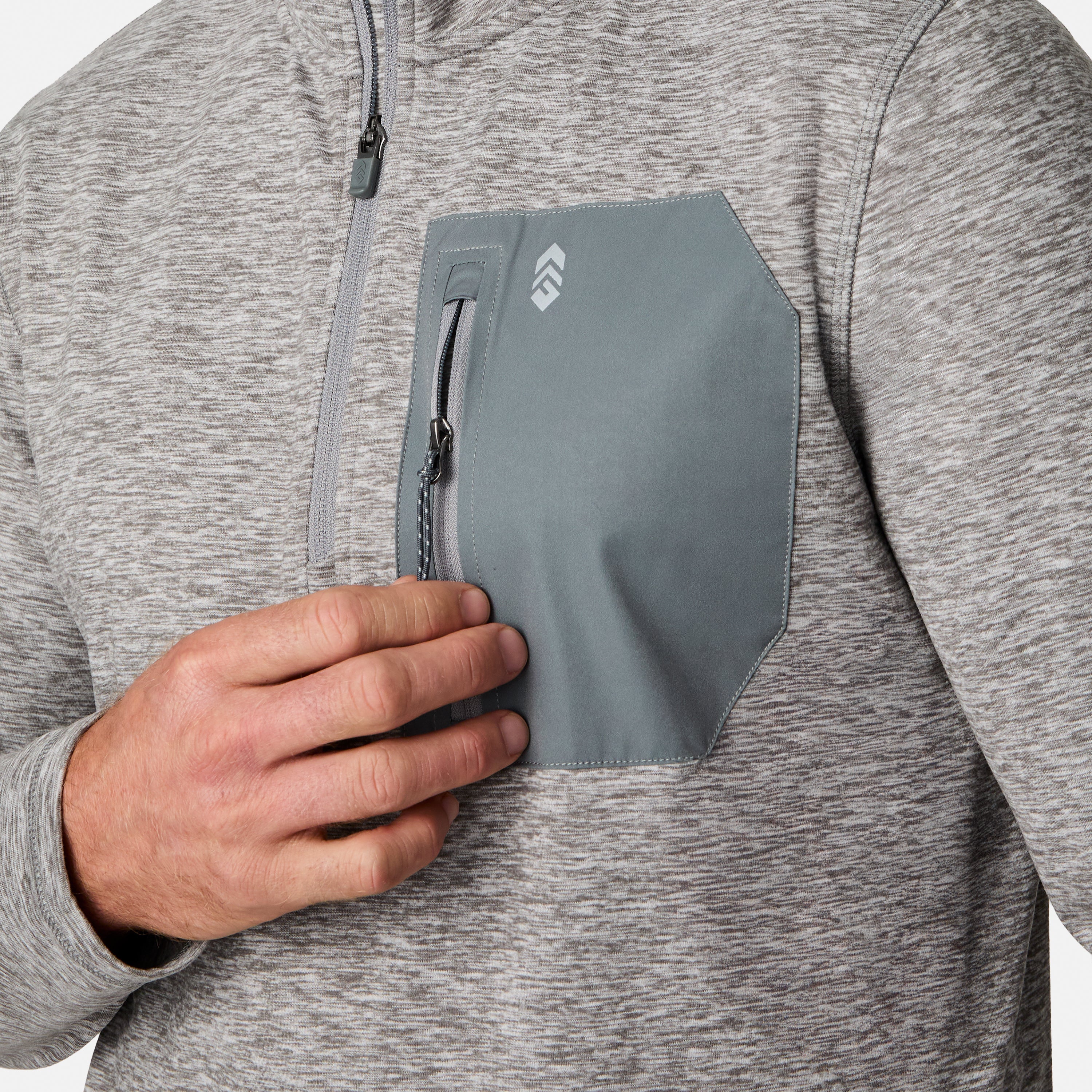 Men's Sueded Spacedye Quarter Zip Long Sleeve Shirt - Image 8