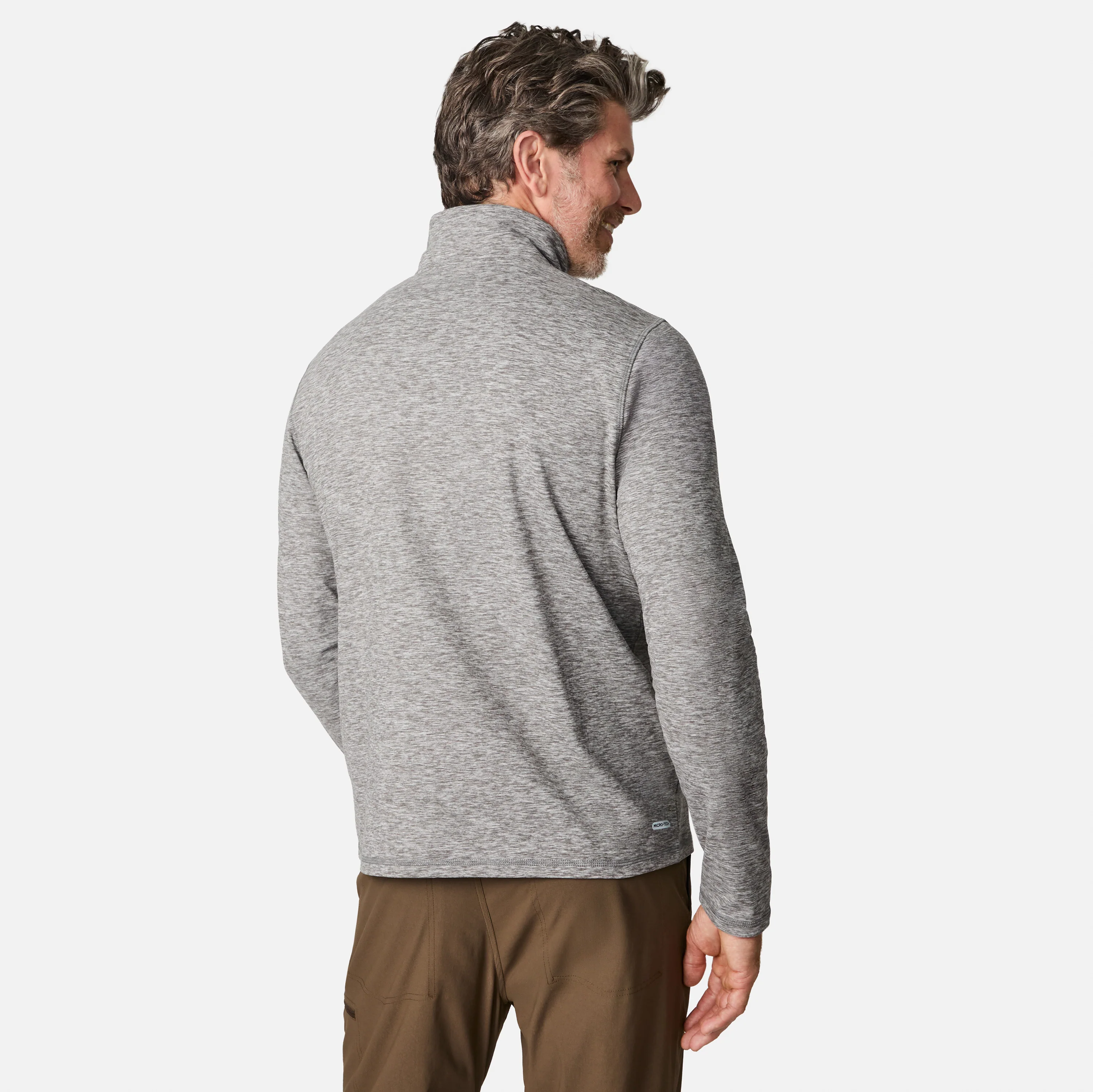 Men's Sueded Spacedye Quarter Zip Long Sleeve Shirt - Image 9