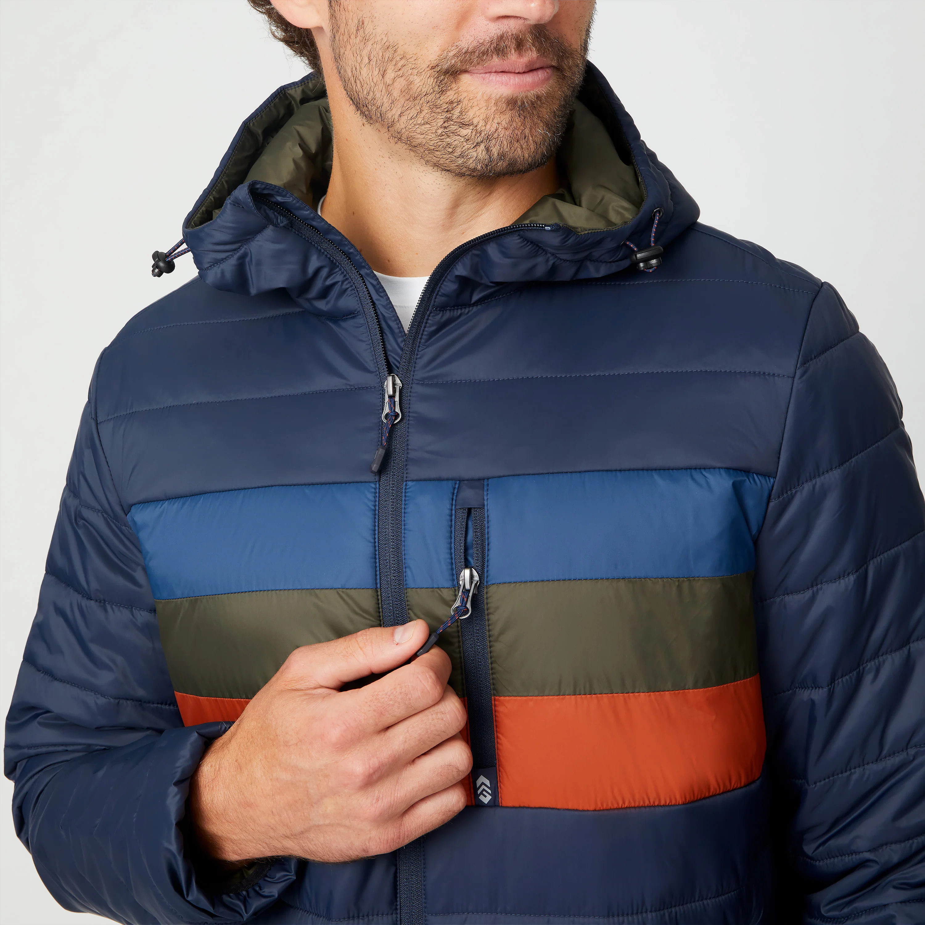 Men's Tri-Color Hooded Puffer Jacket - Image 5