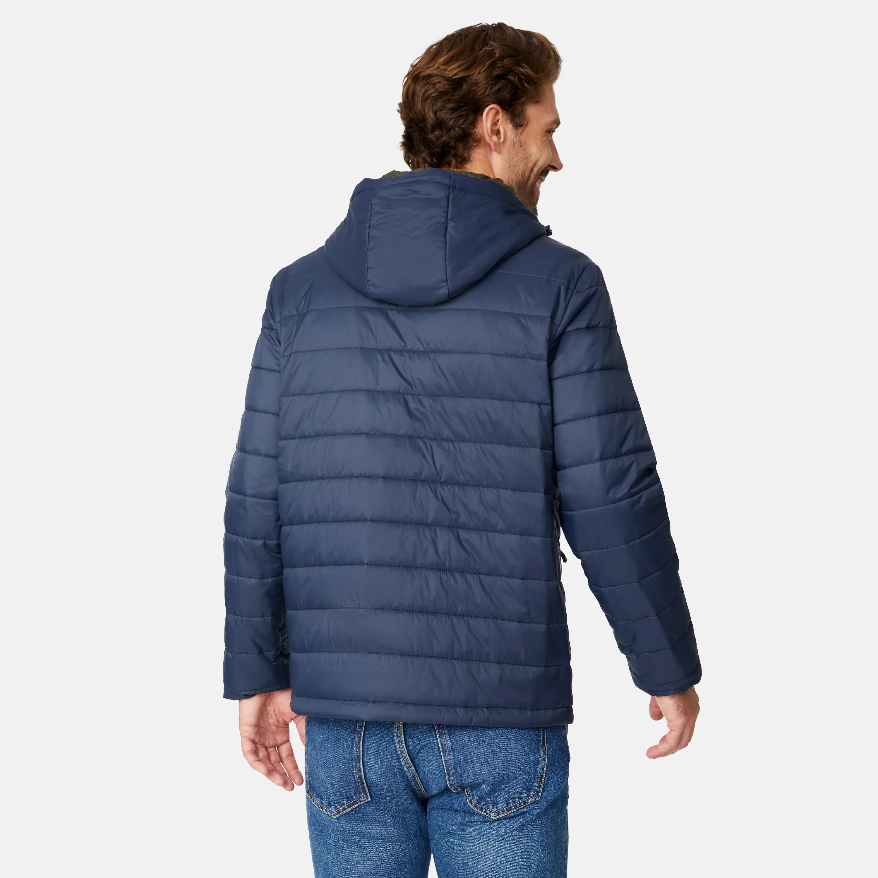 Men's Tri-Color Hooded Puffer Jacket - Image 6