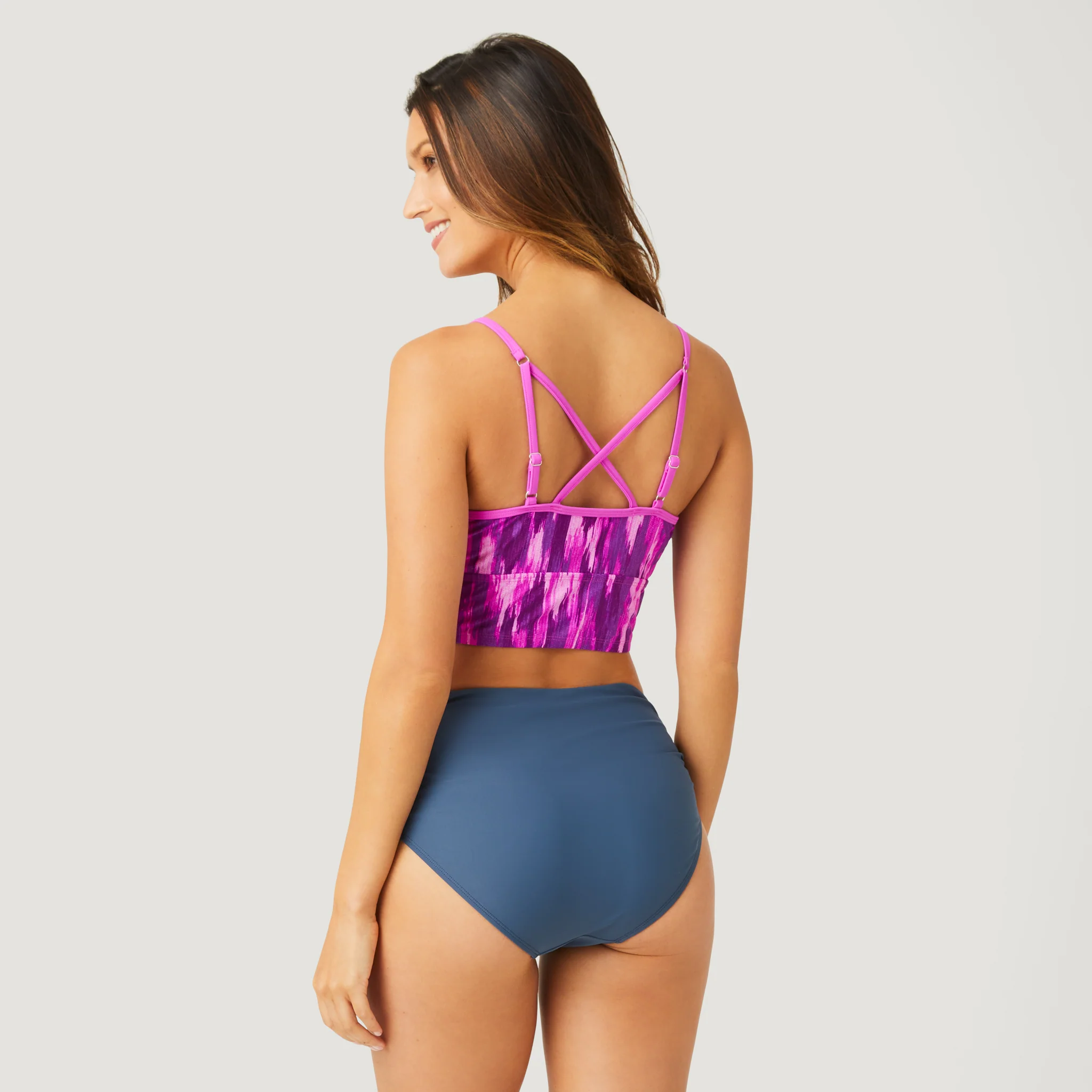 Women's Abstract Ikat V-Neck Croptini Top - Image 4