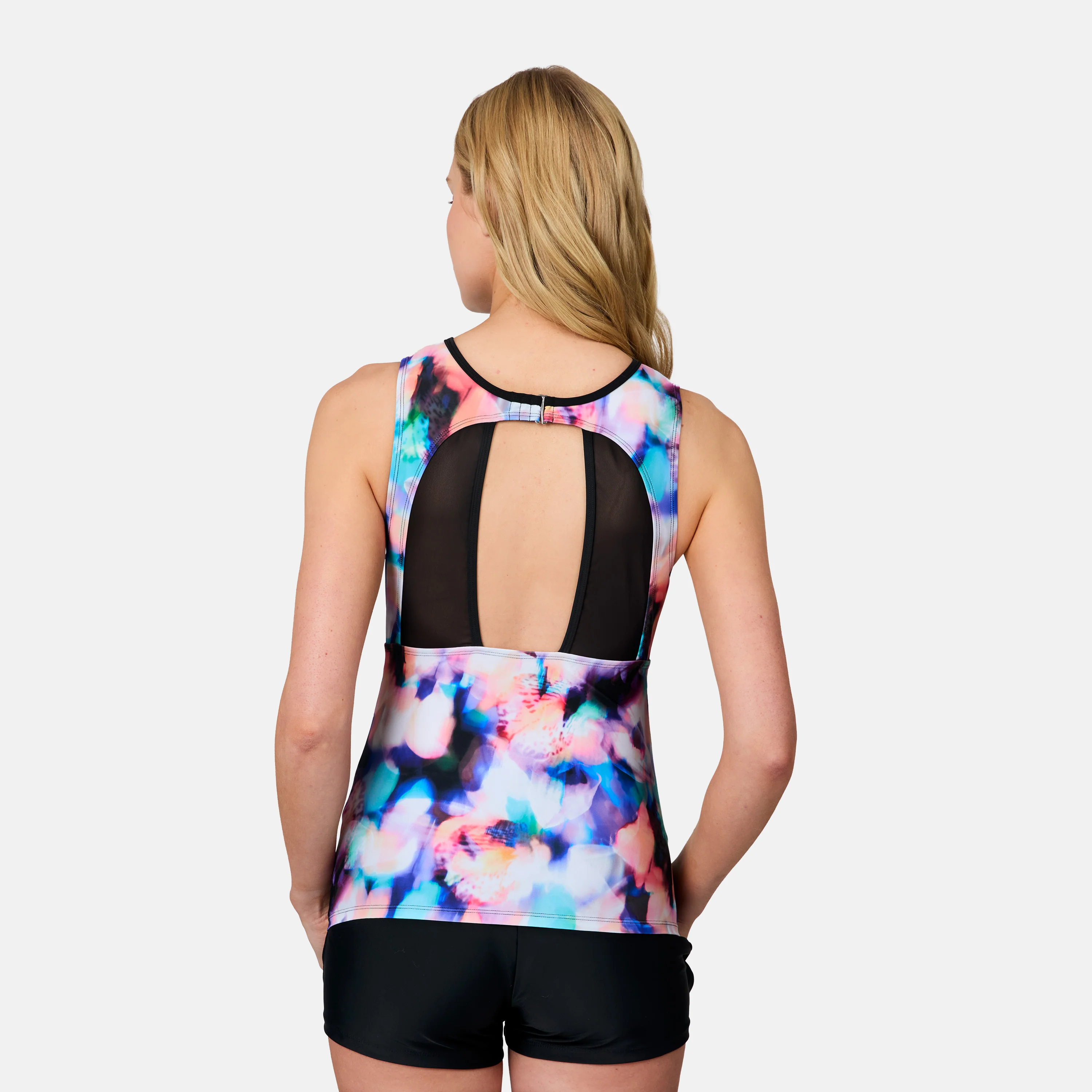 Women's Dreamy Floral Mesh V-Neck Tankini Top - Image 5
