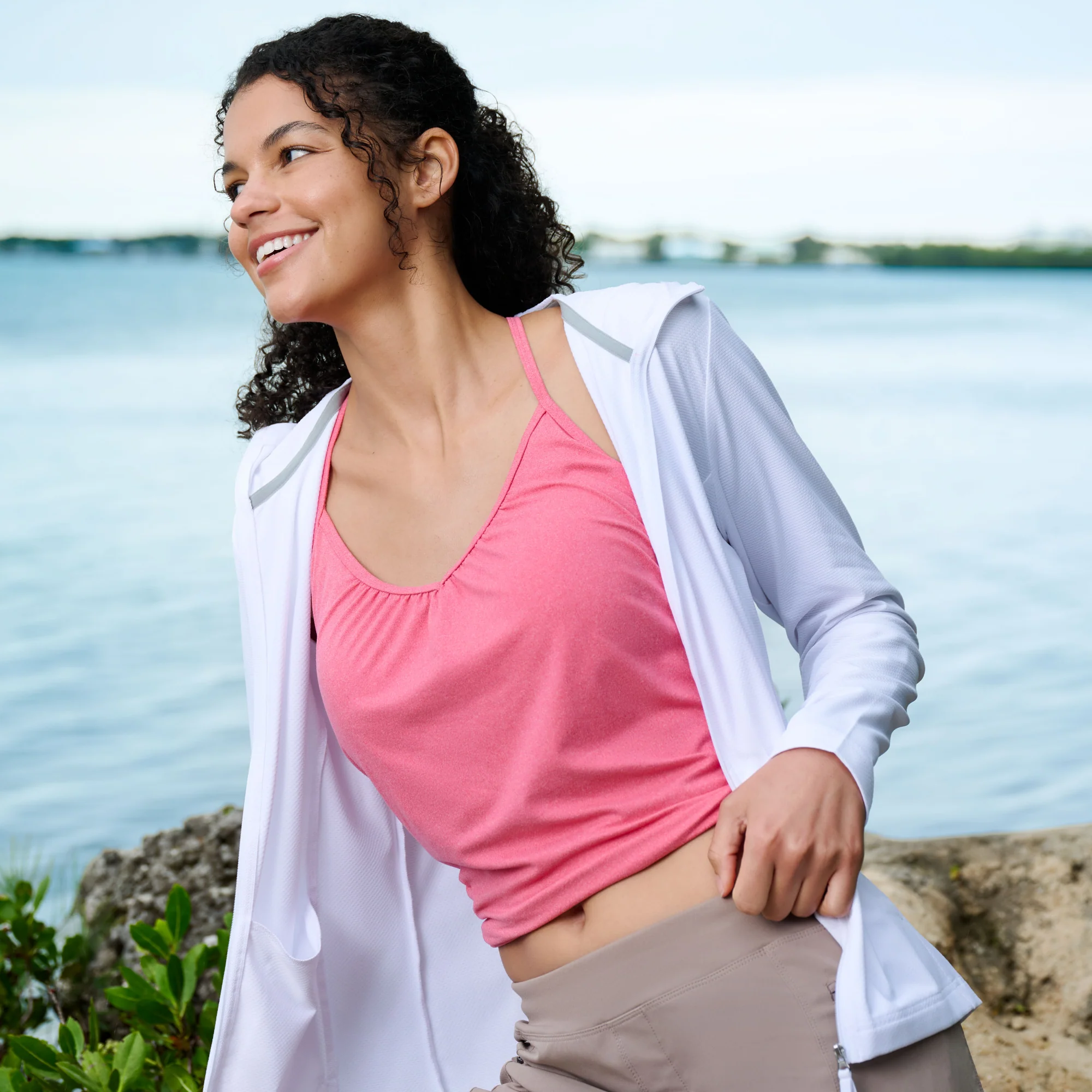 Women's Microtech® Chill B Cool V-Neck Cami Top with Built-In Bra - Image 35