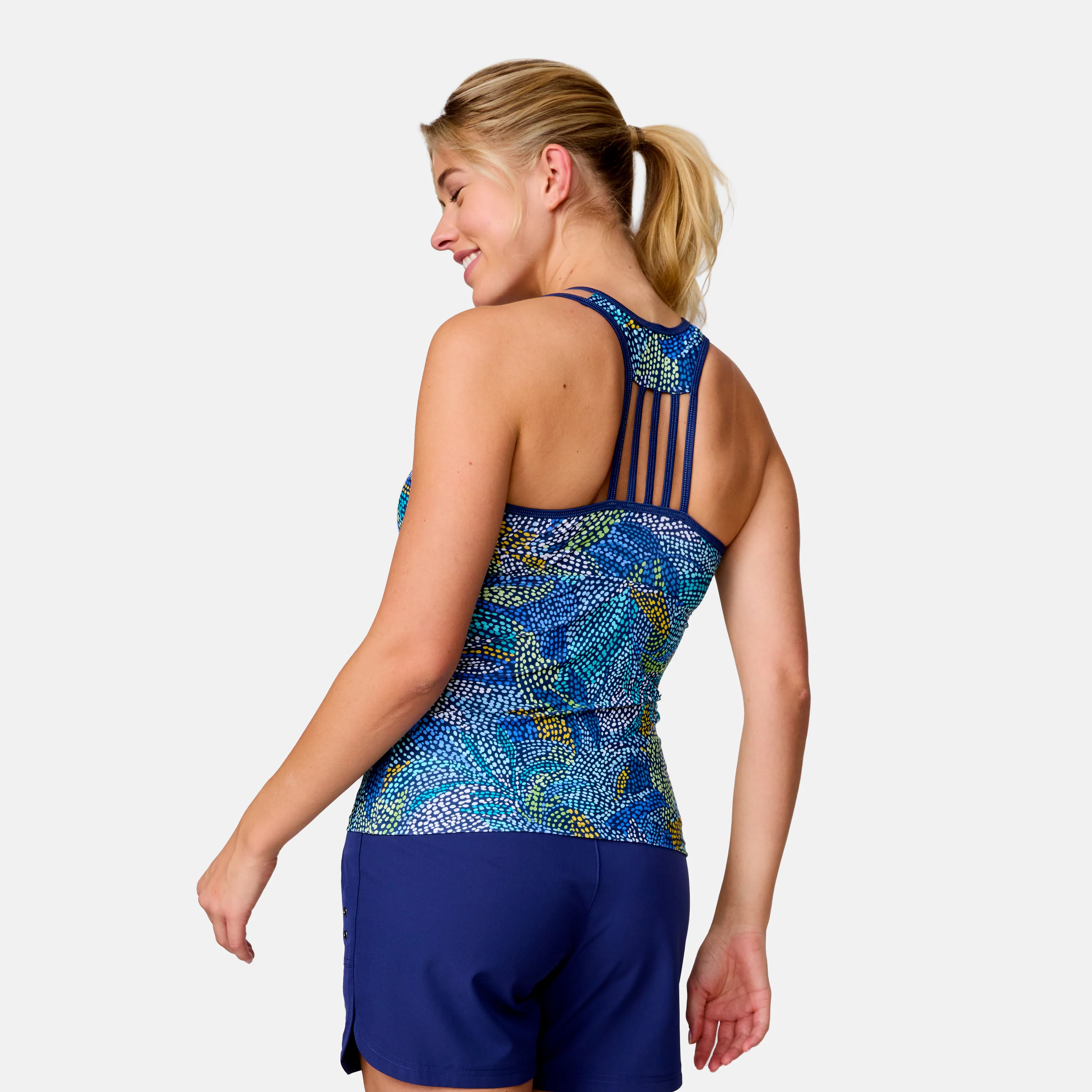 Women's Fresco Lace-Up Racerback Tankini Top - Image 4