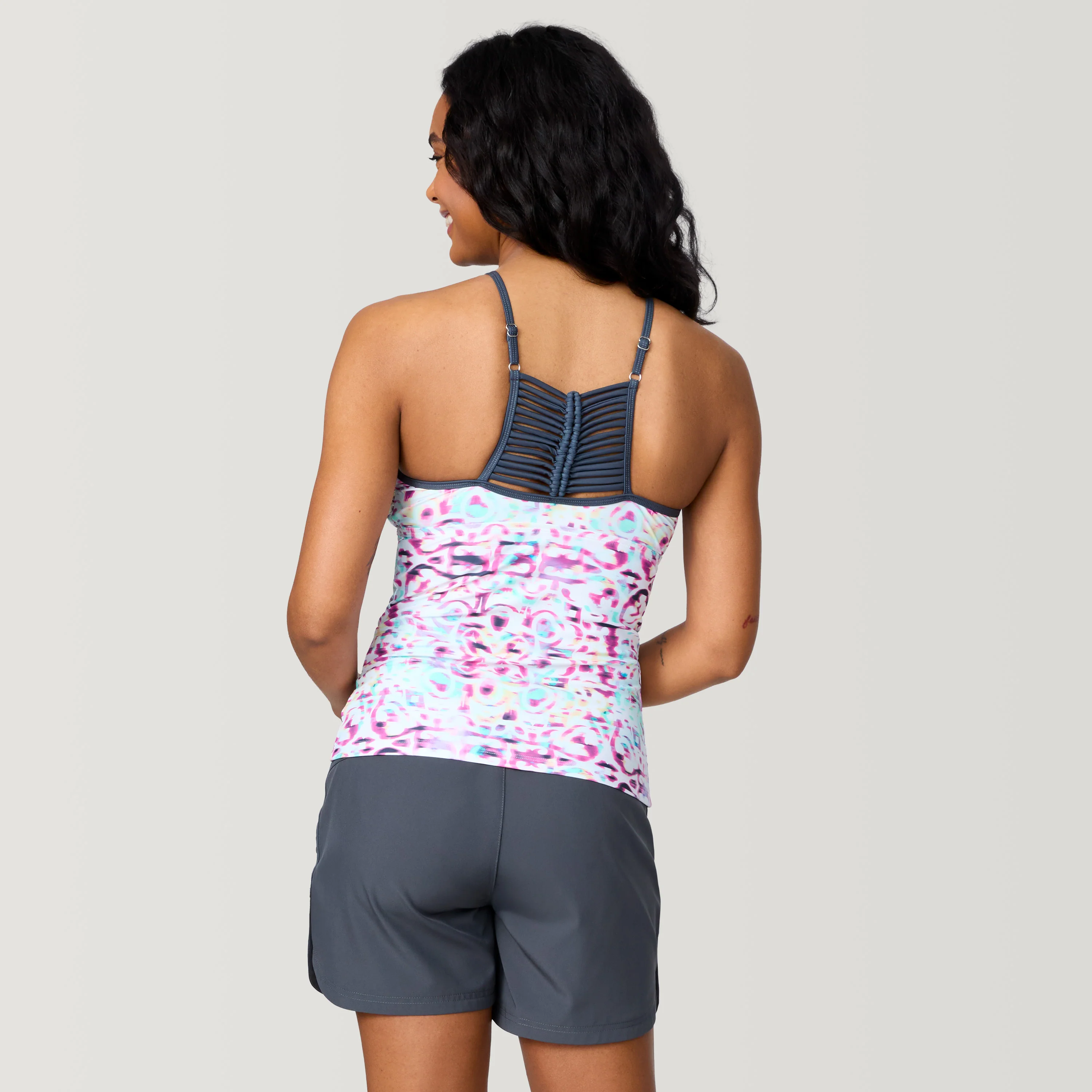 Women's Mirage High Neck Macrame Back Tankini Top - Image 3