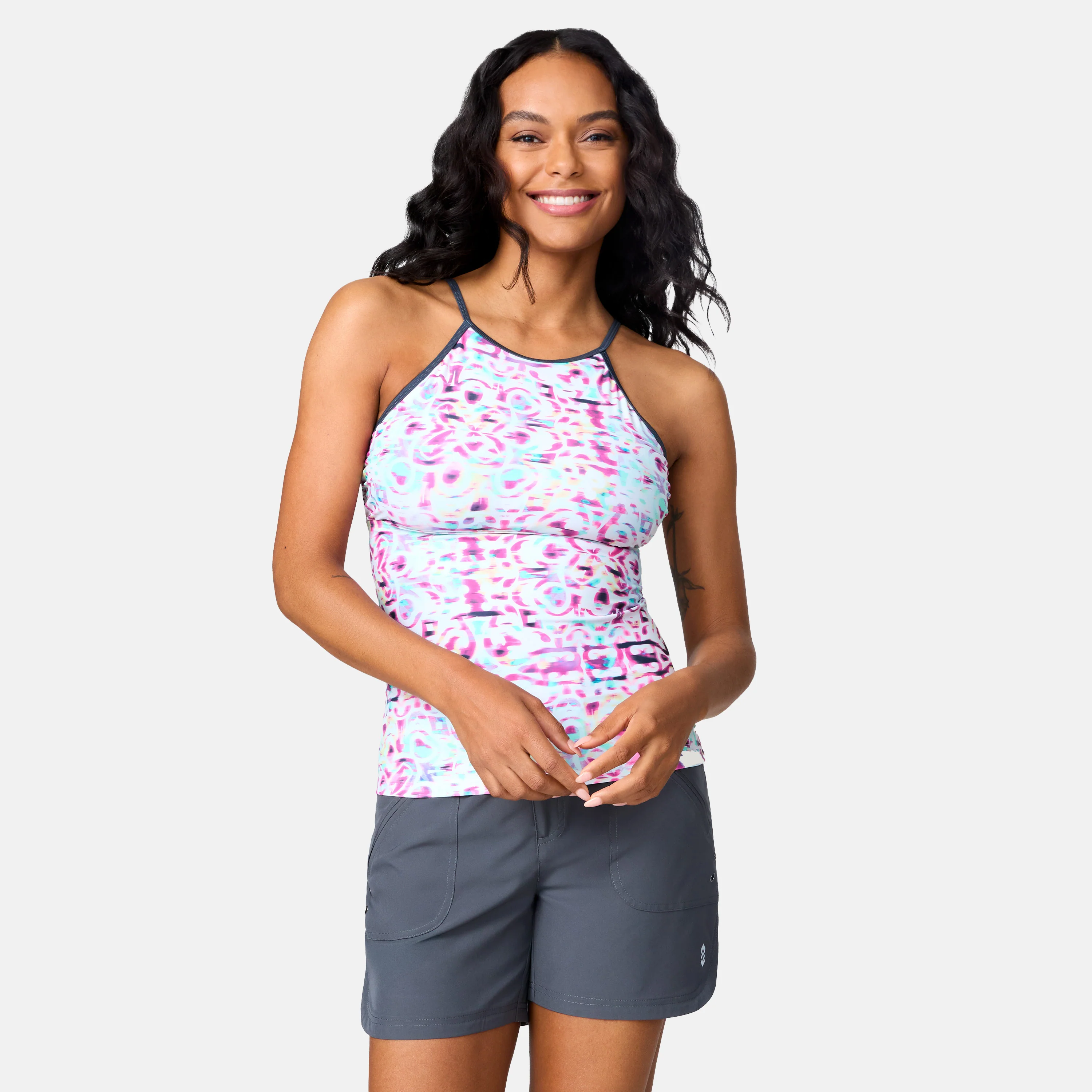 Women's Mirage High Neck Macrame Back Tankini Top - Image 4