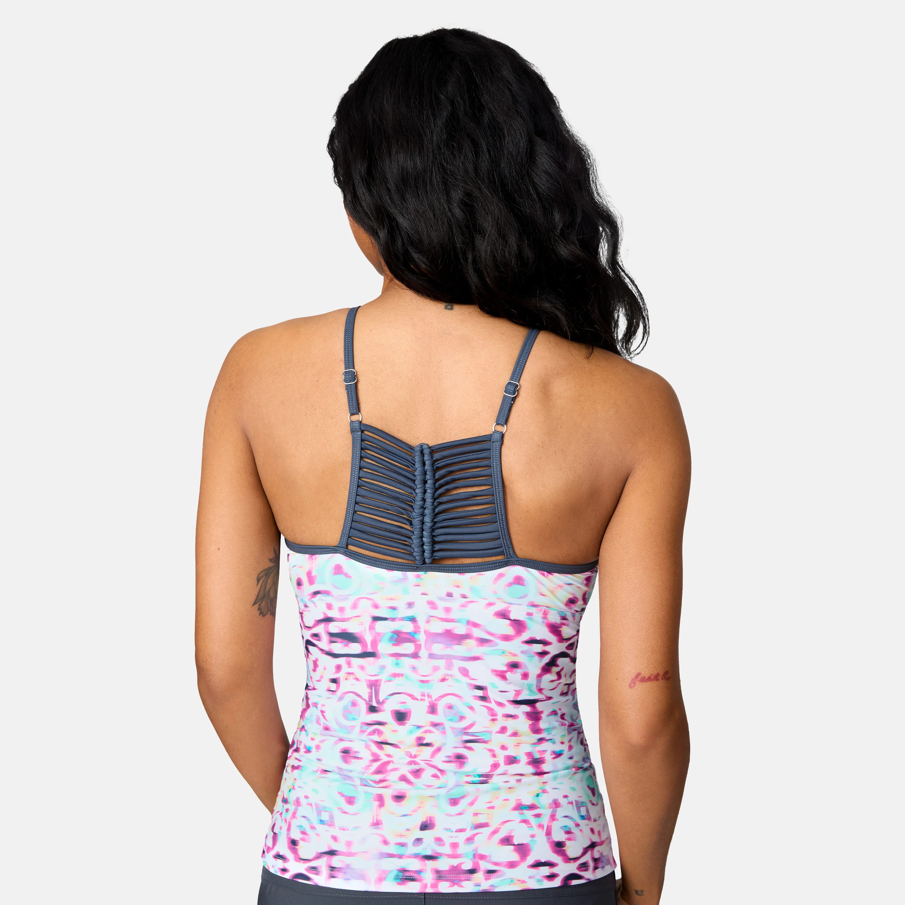 Women's Mirage High Neck Macrame Back Tankini Top - Image 5