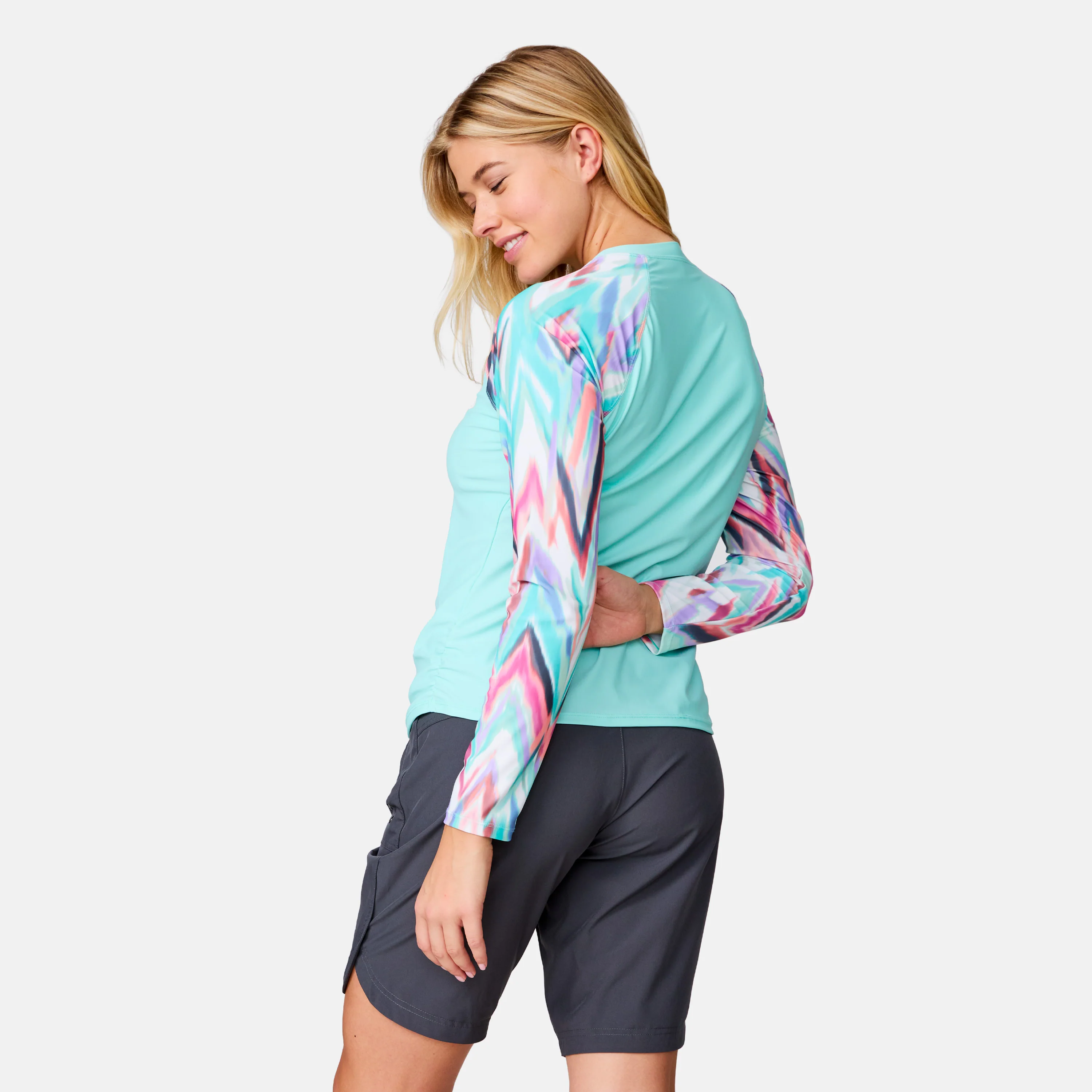Women's Long Sleeve Swim Shirt with Built-in Bra - Image 4