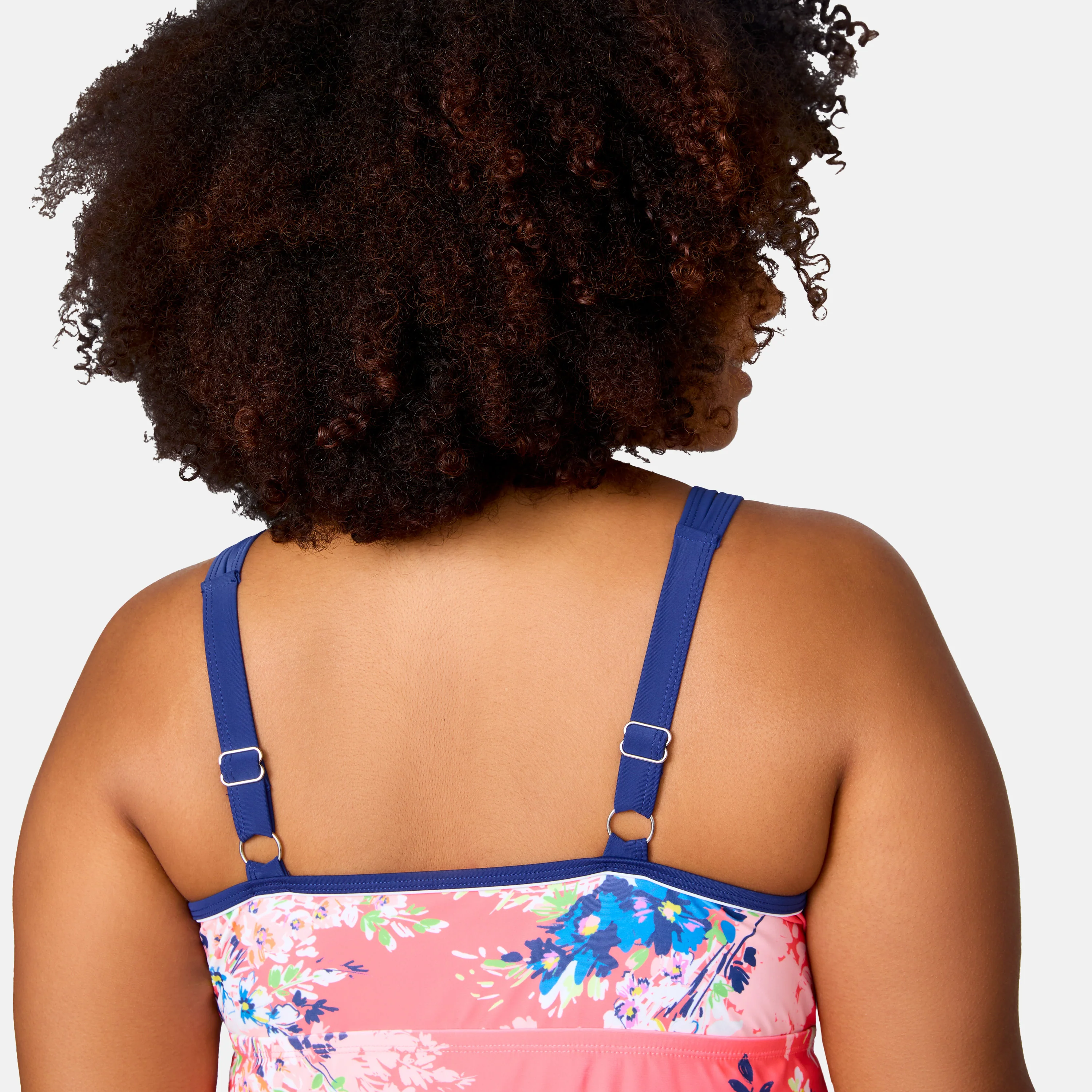 Women's Plus Size Poolside Bouquet Double Strap Tankini Top - Image 5