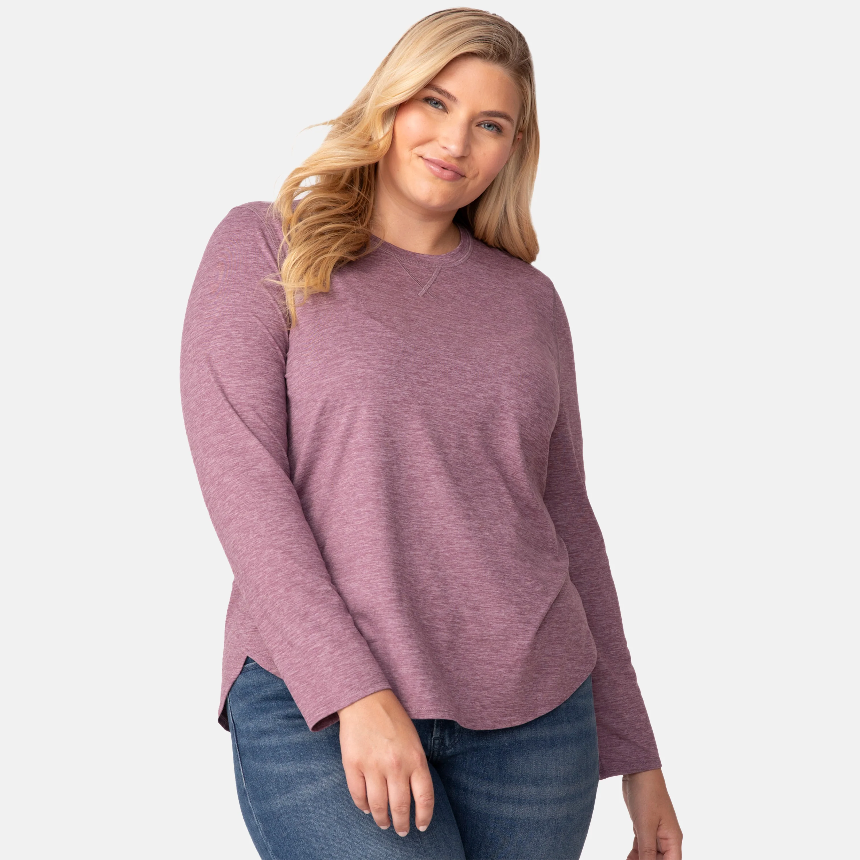 Women's Plus Size Cloud Knit All Day Crew Neck Top - Image 11