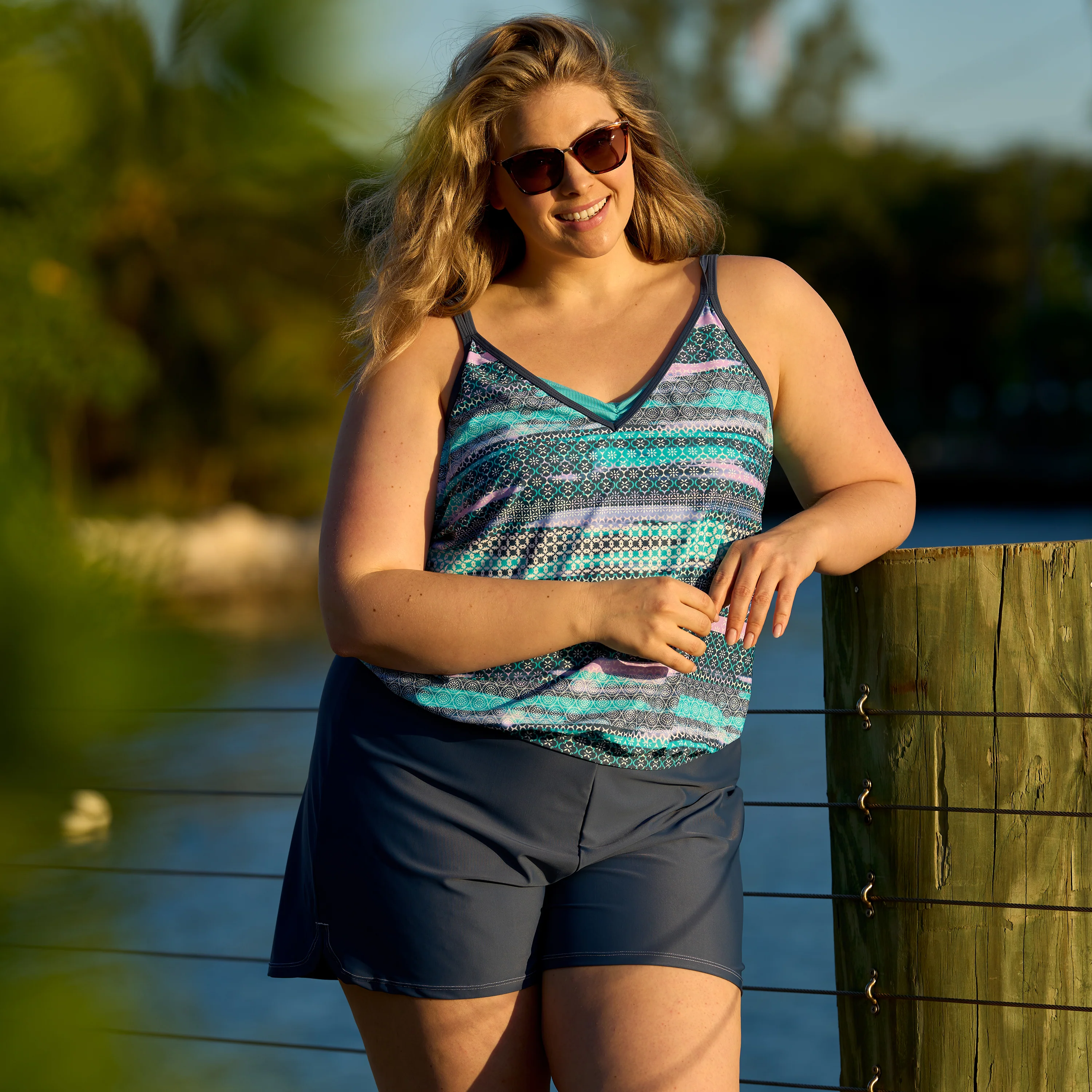 Women's Plus Size Drawstring Swim Short - Image 18