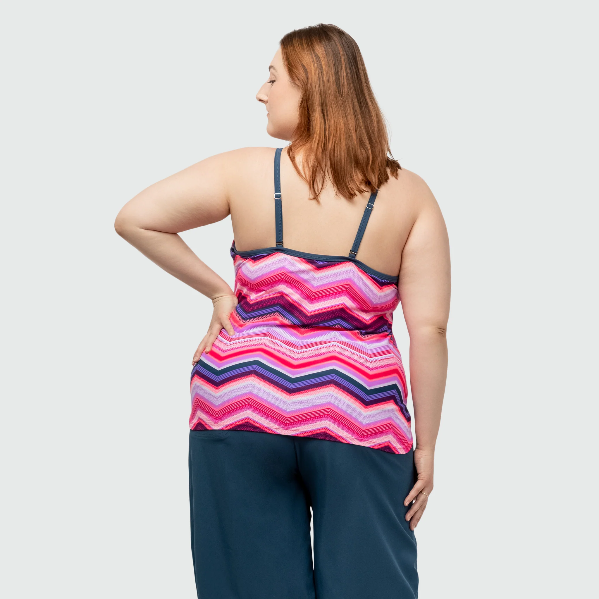 Women's Plus Size High Neck Braided Tankini Top - Image 3